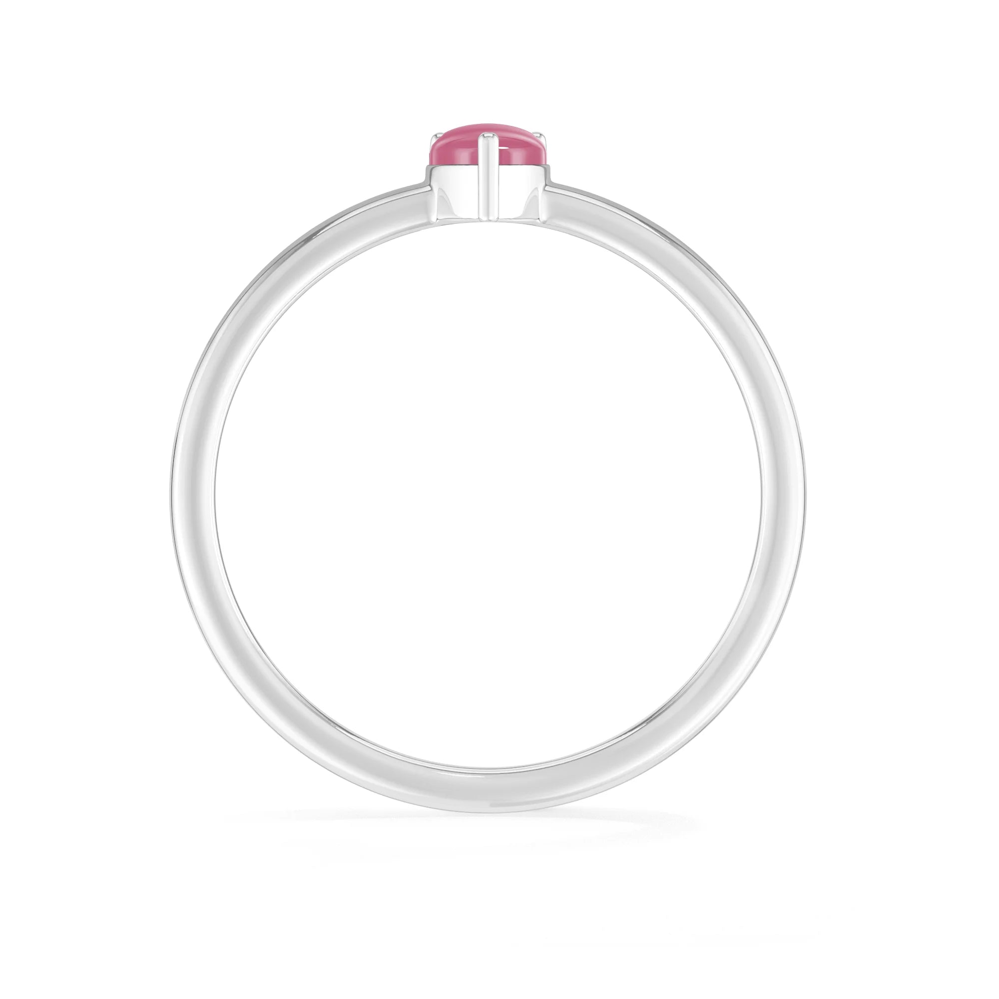 pink tourmaline stackable prong-set ring