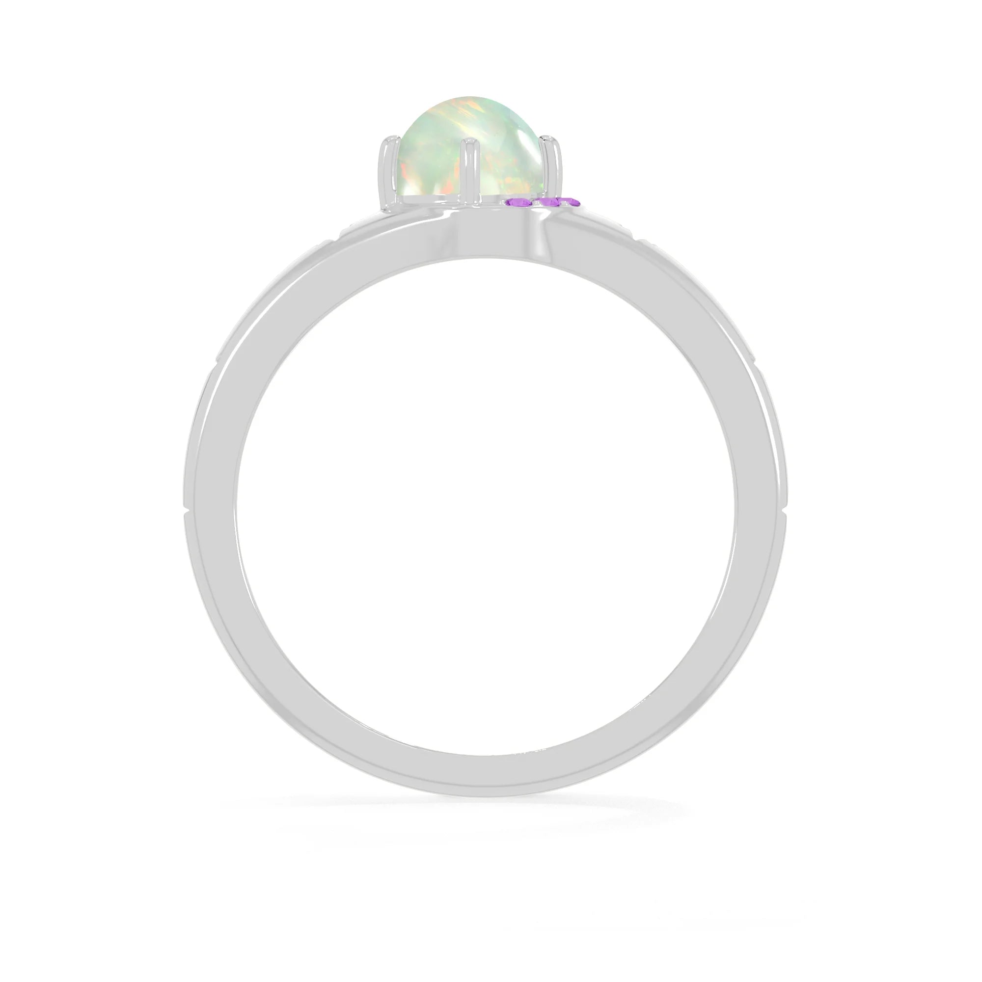 ethiopian-opal-amethyst prong-set ring