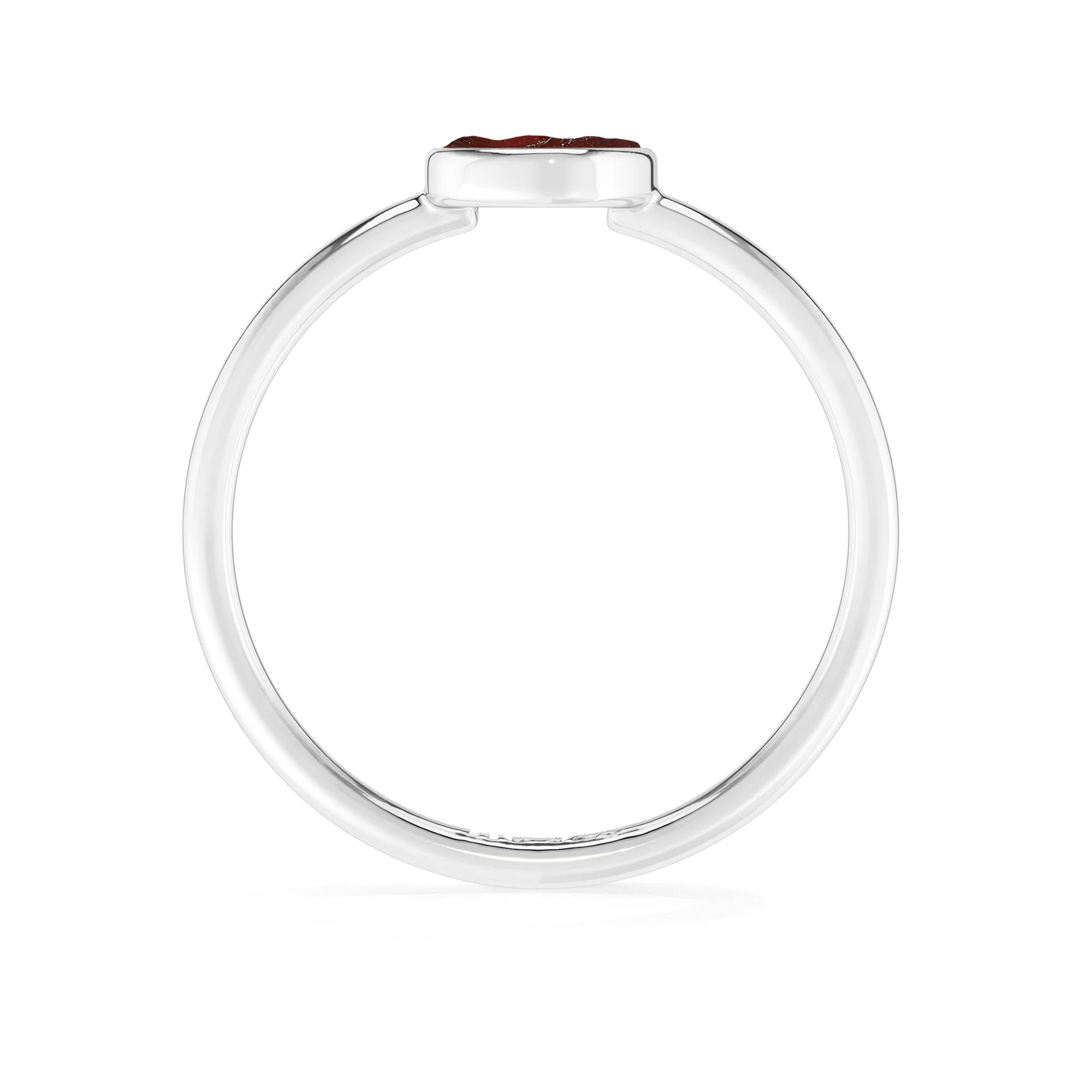 Natural Rough Red Garnet Stackable Rings for Women in Sterling Silver