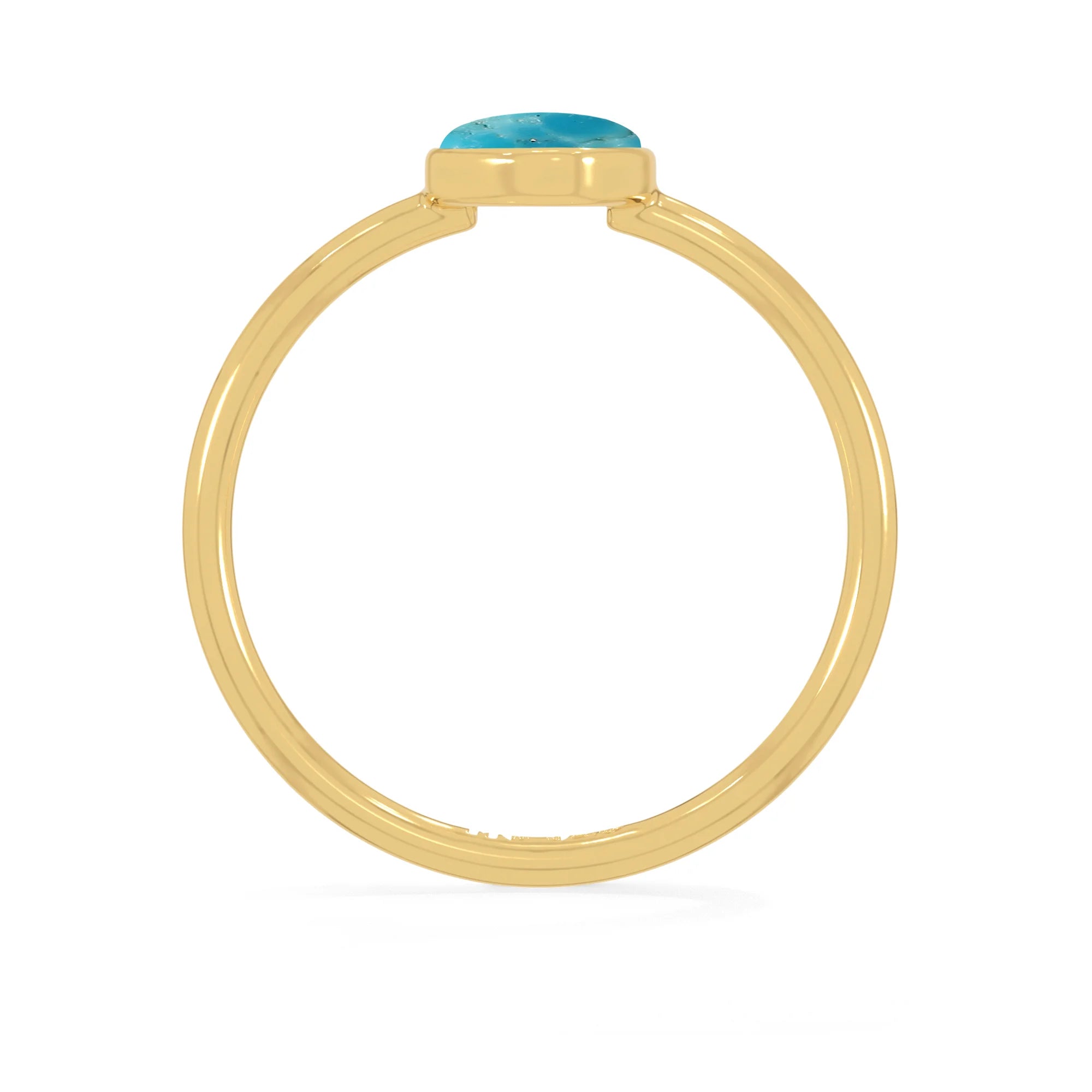turquoise stackable bezel-set ring