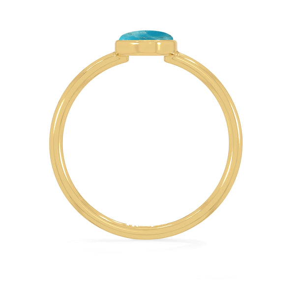 turquoise stackable bezel-set ring