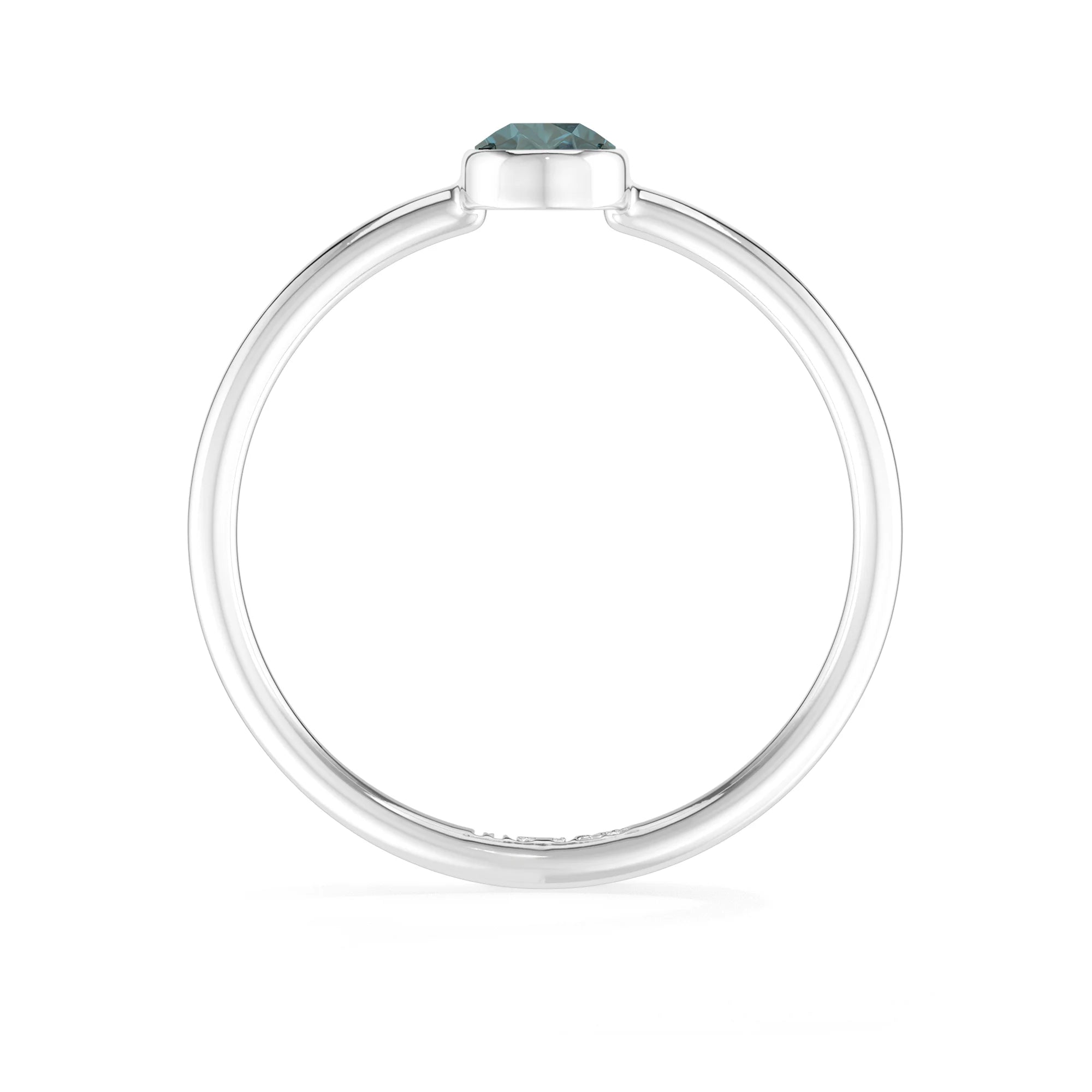 london-blue-topaz stackable bezel-set ring