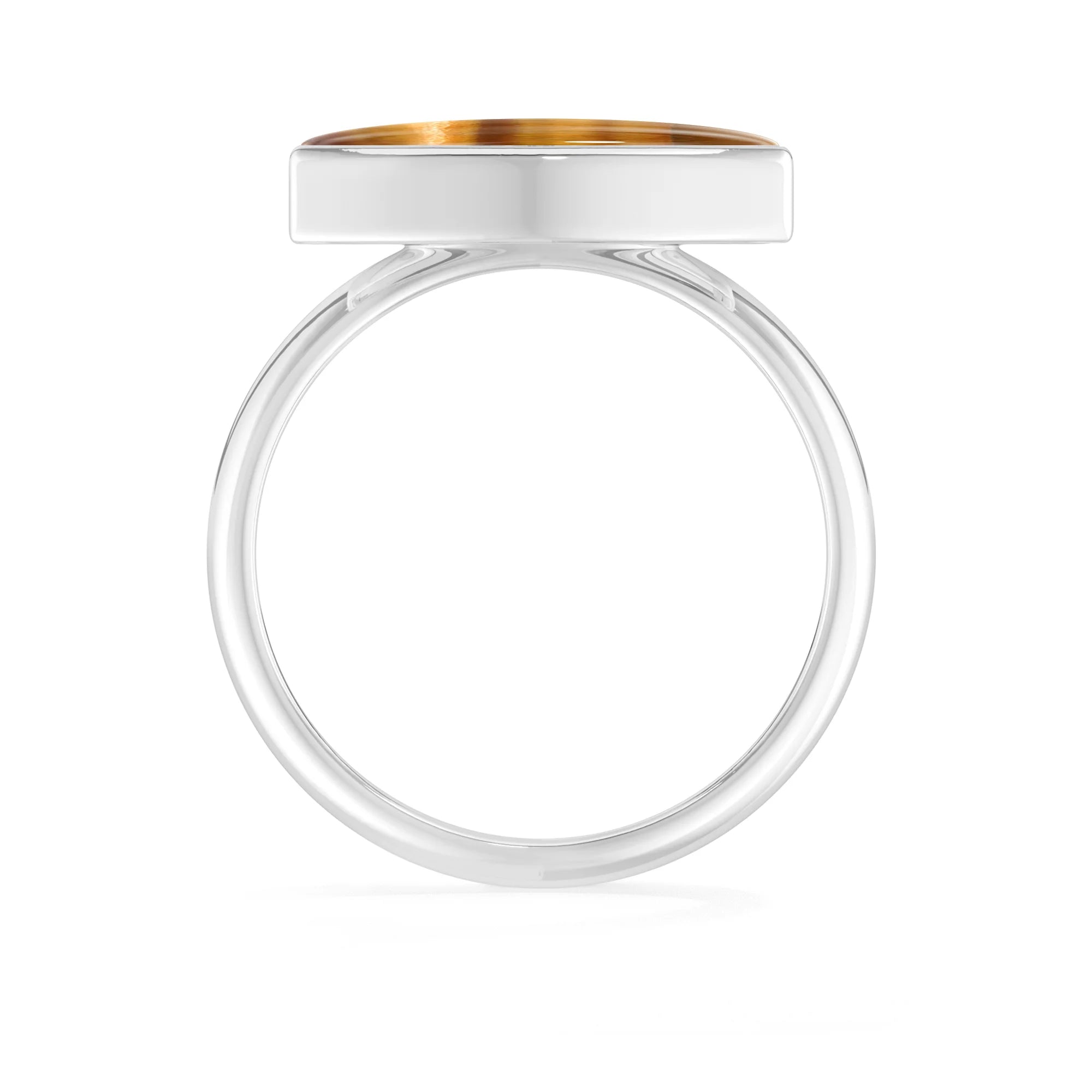 tiger-eye bezel-set ring