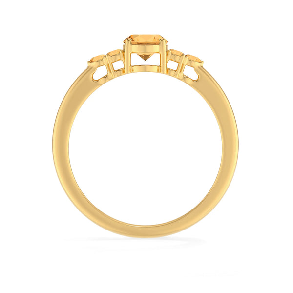 citrine prong-set ring