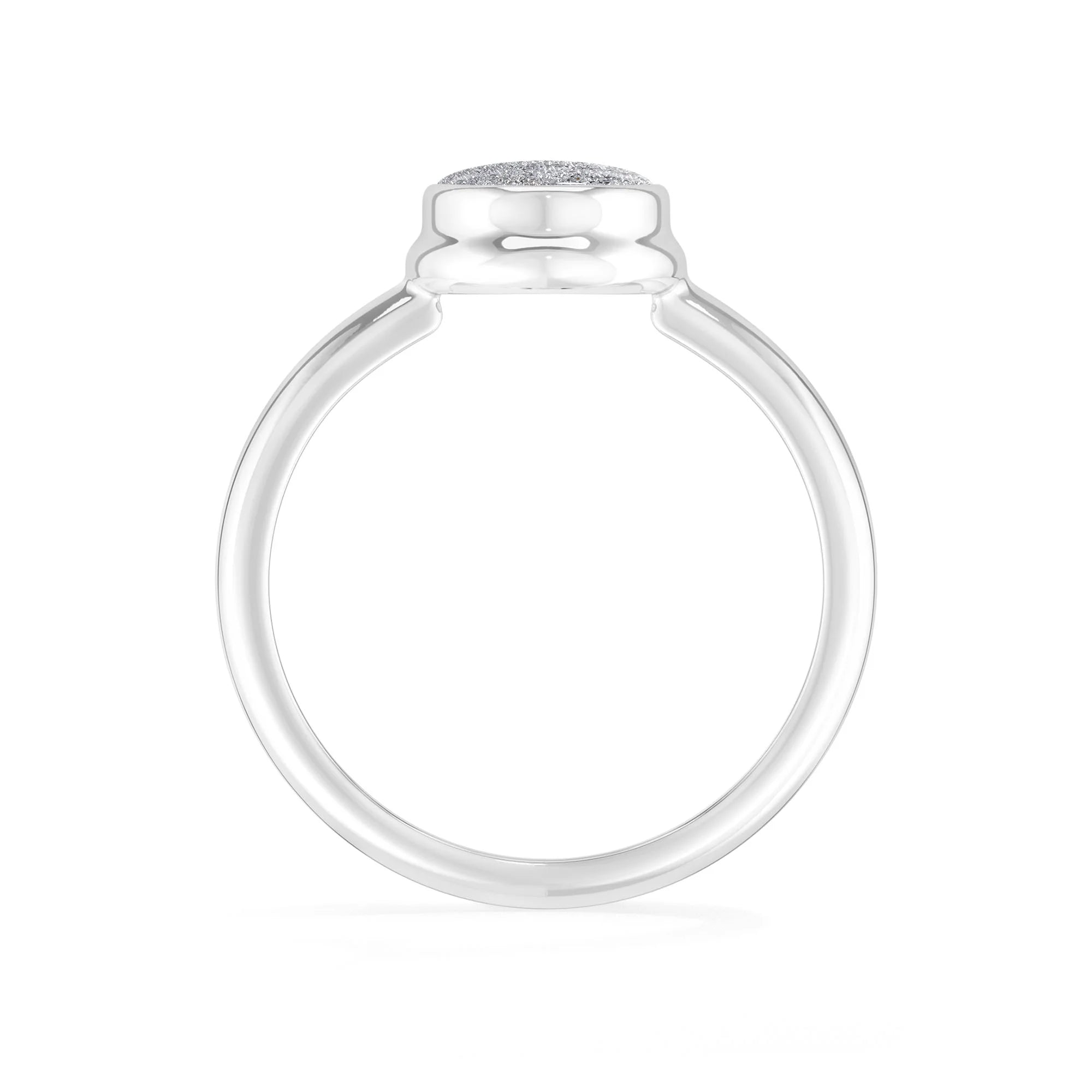 titanium-druzy-silver  bezel-set ring