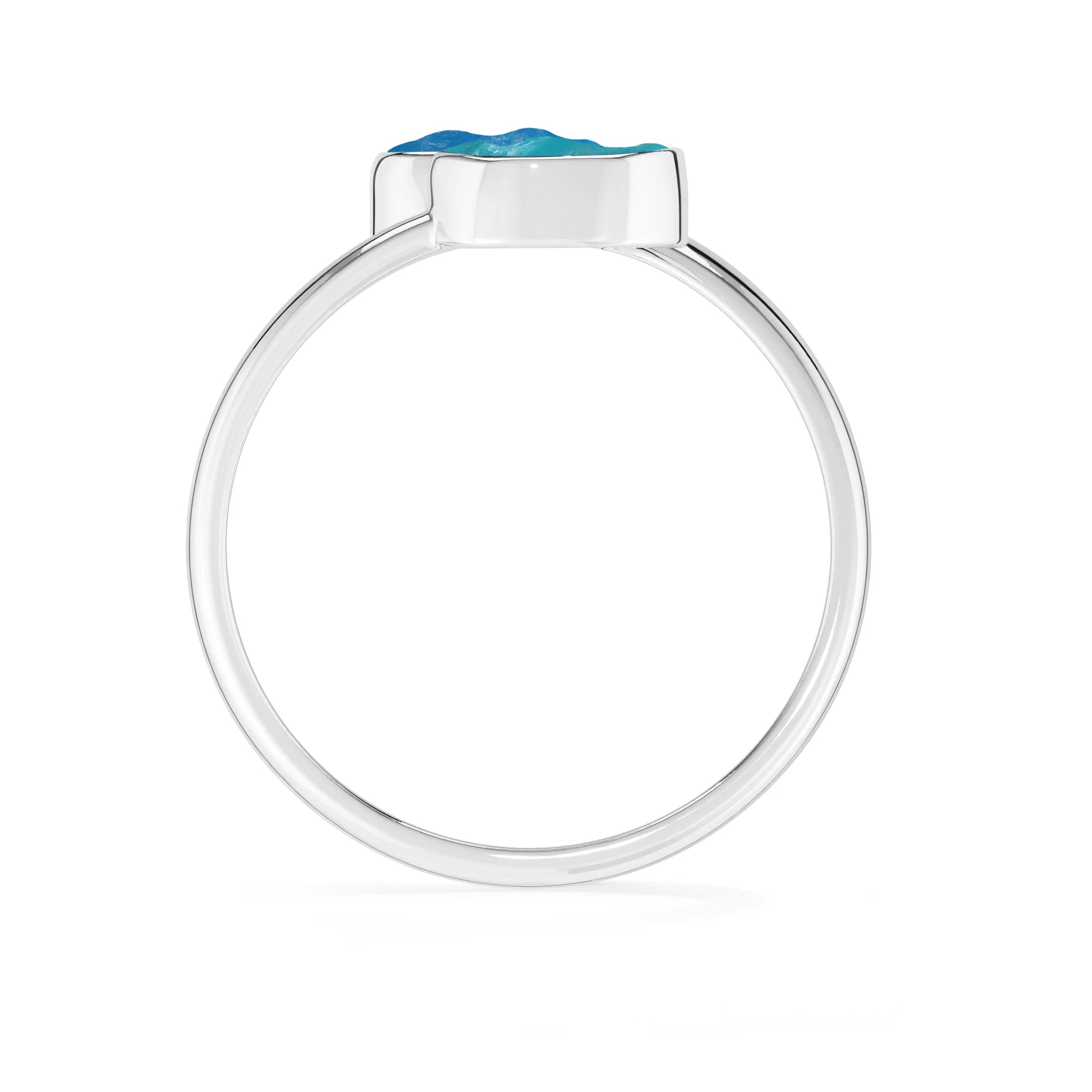 neon apatite-paraiba apatite stackable bezel-set ring