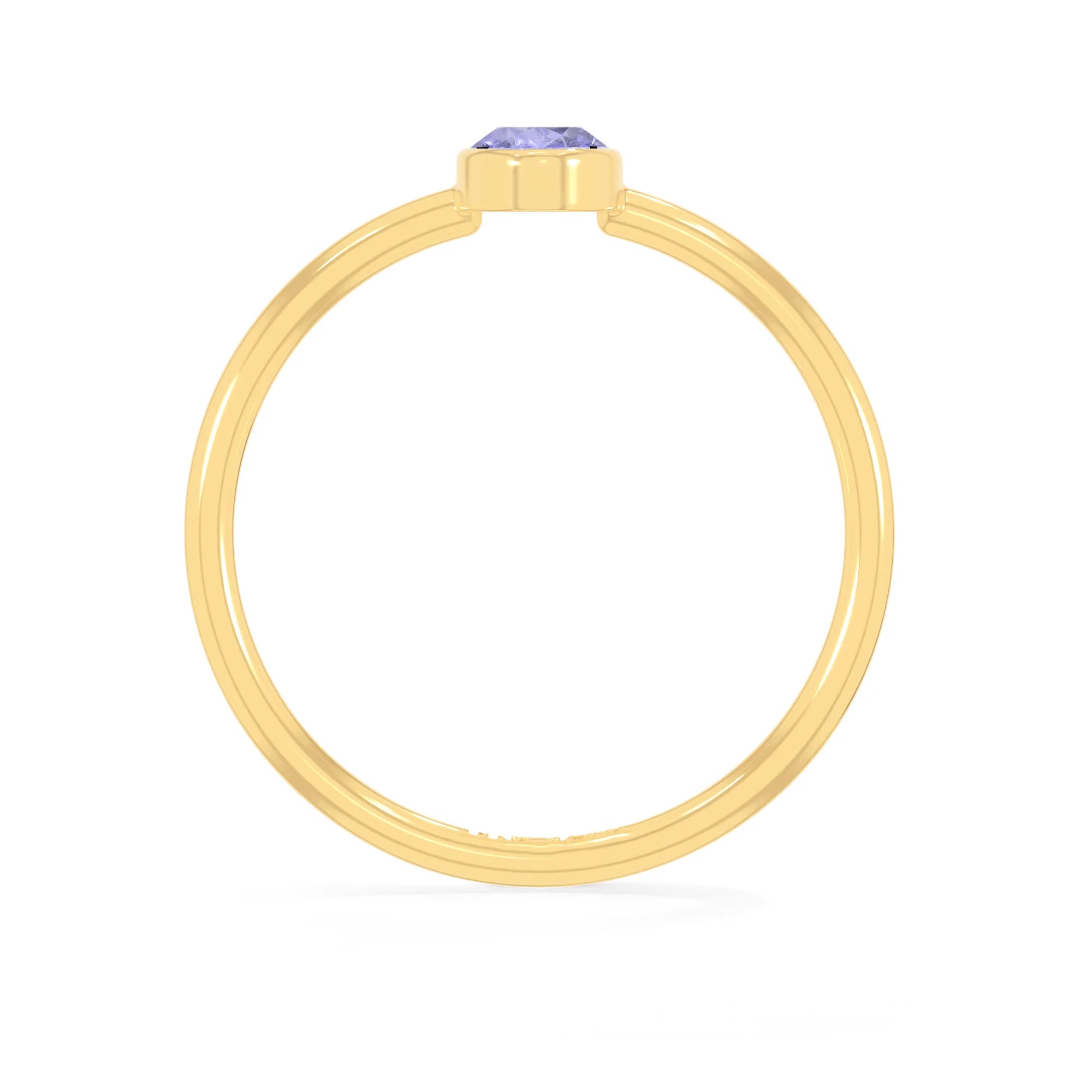 tanzanite stackable bezel-set ring
