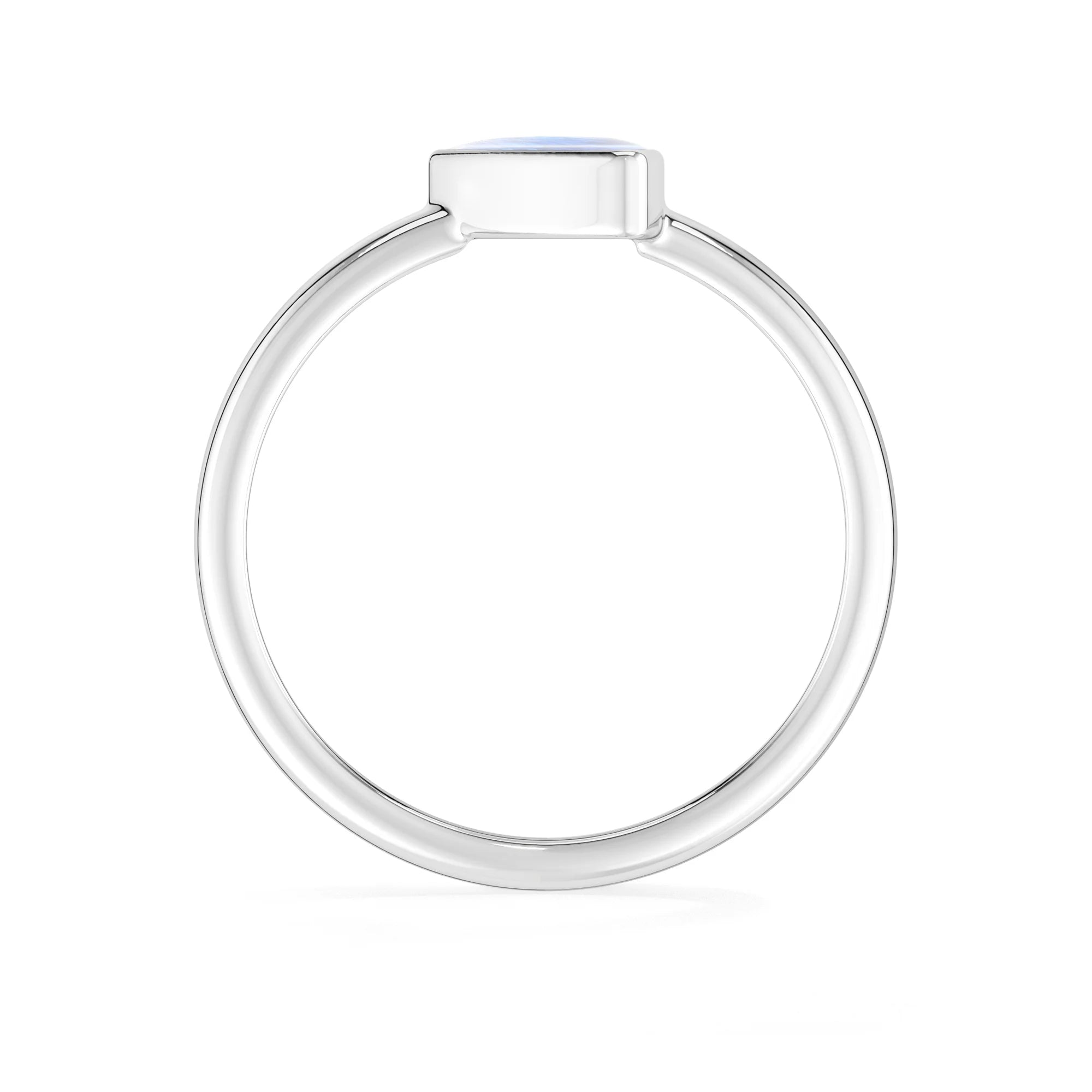 rainbow-moonstone bezel-set ring