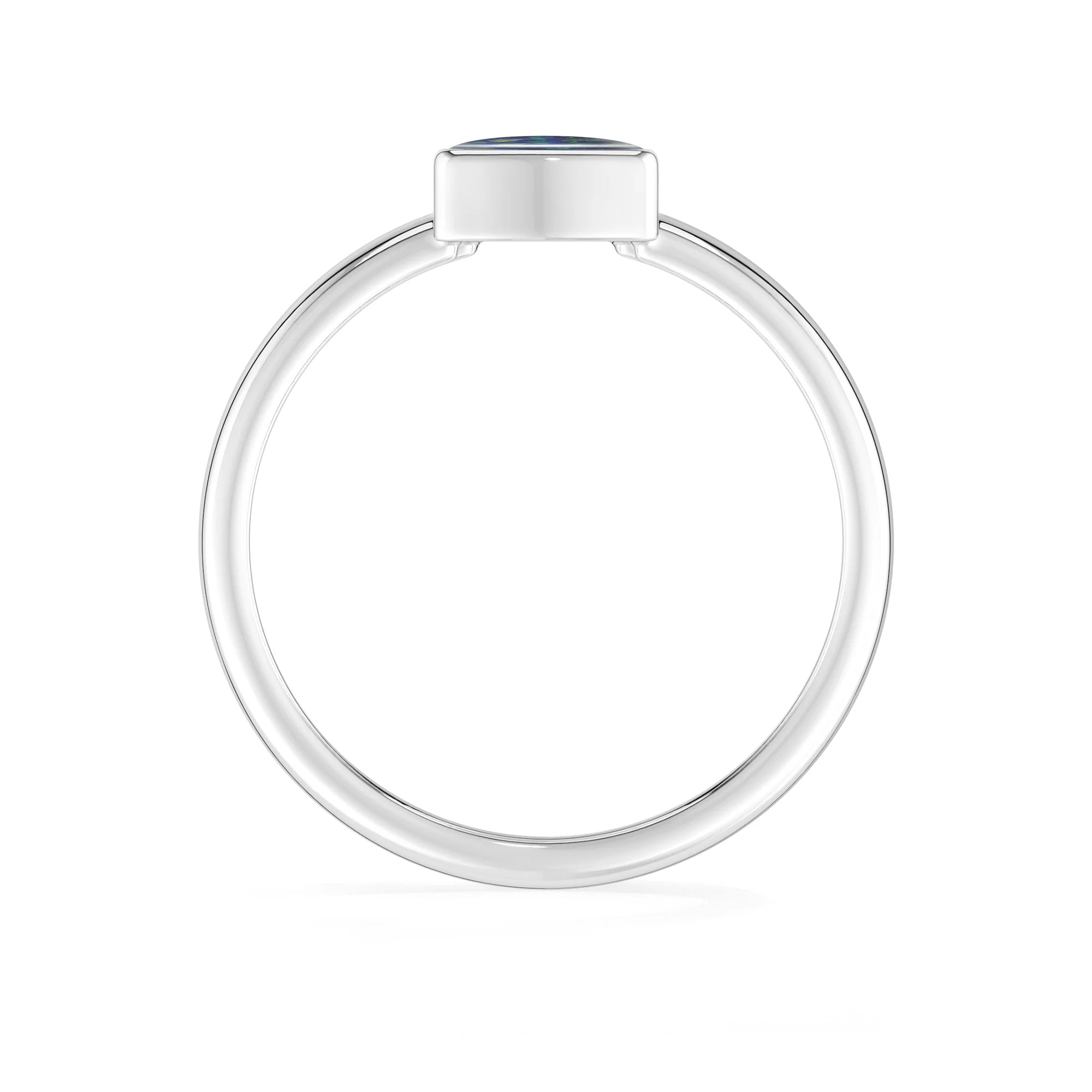 azurite malachite bezel-set ring