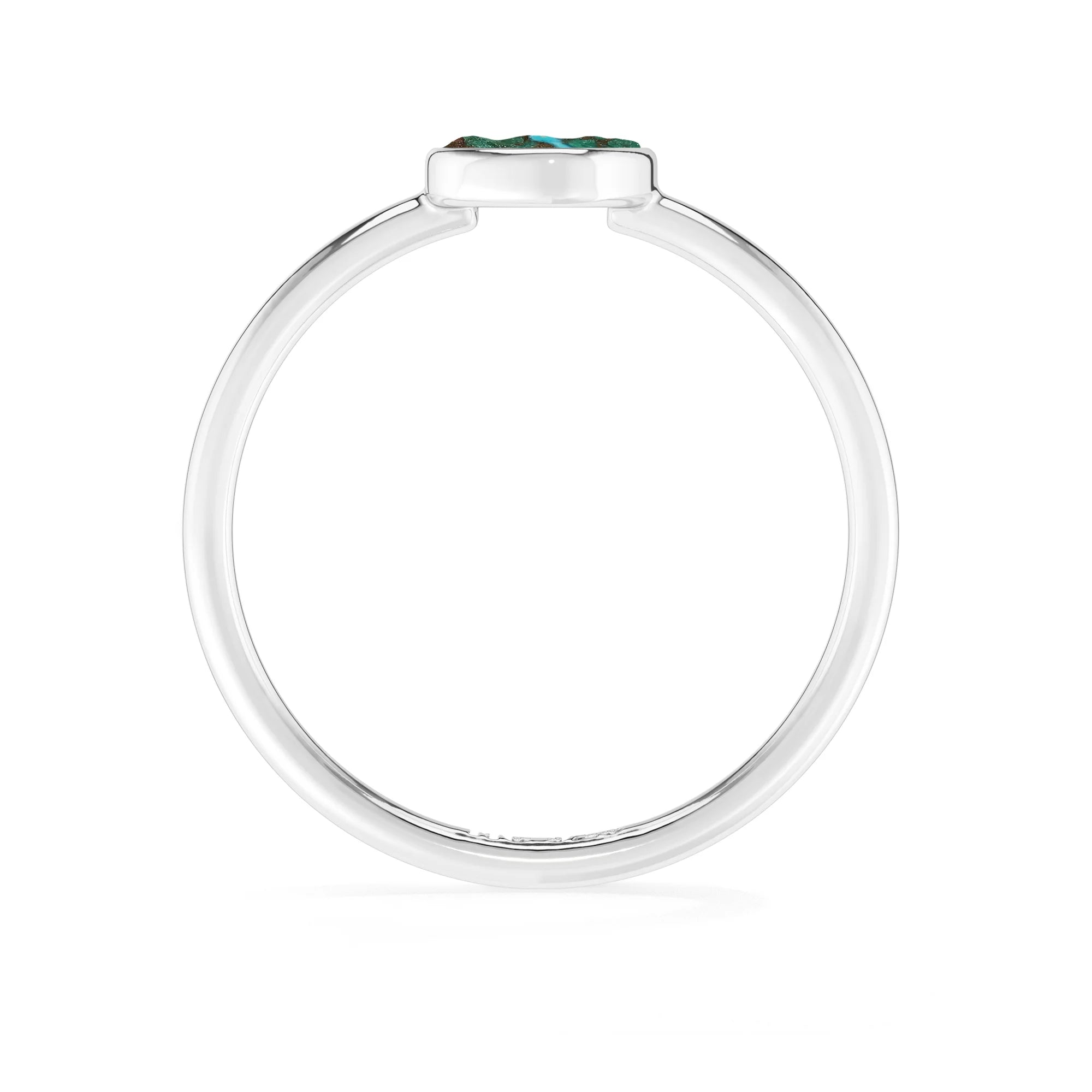 chrysocolla stackable bezel-set ring