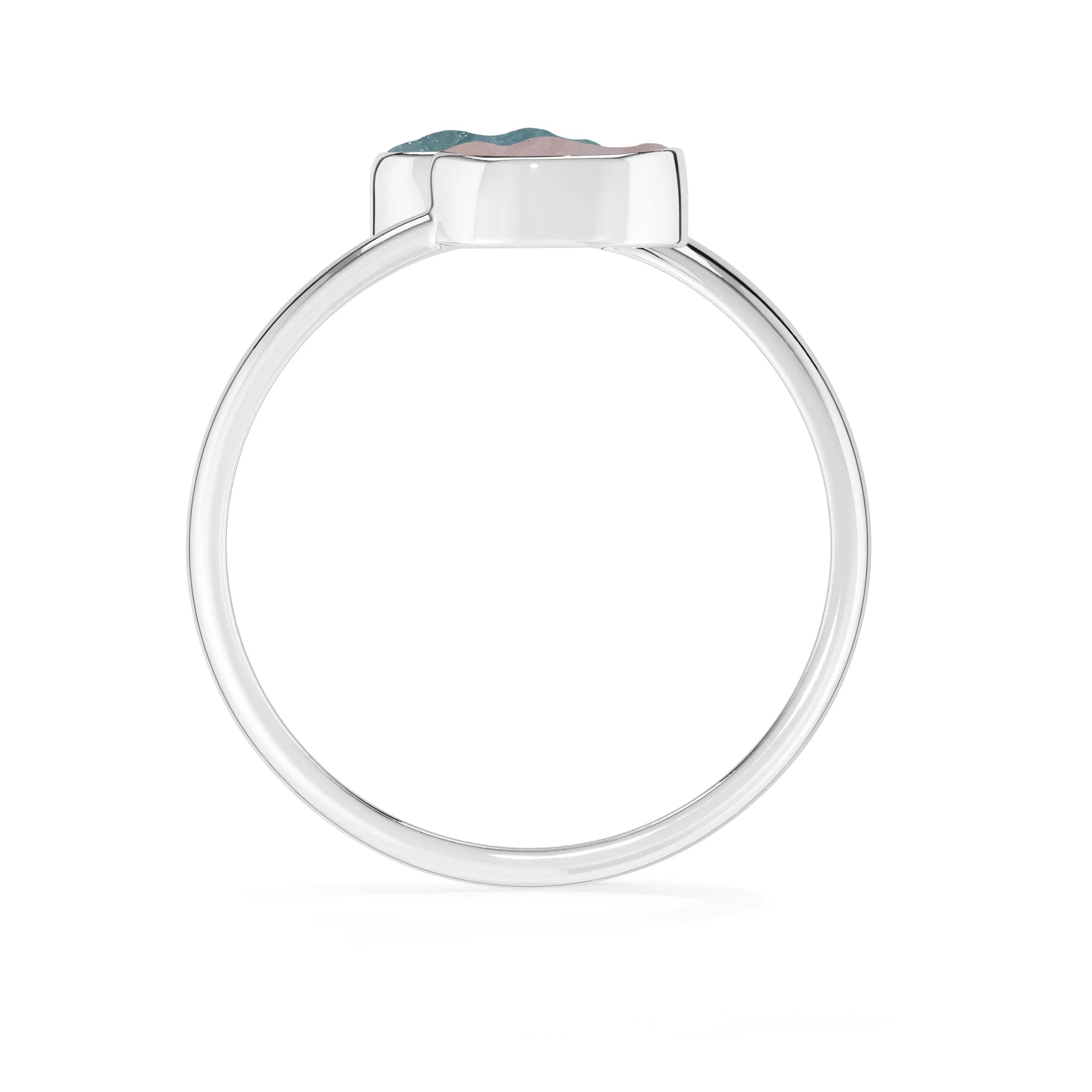 aquamarine-morganite stackable bezel-set ring