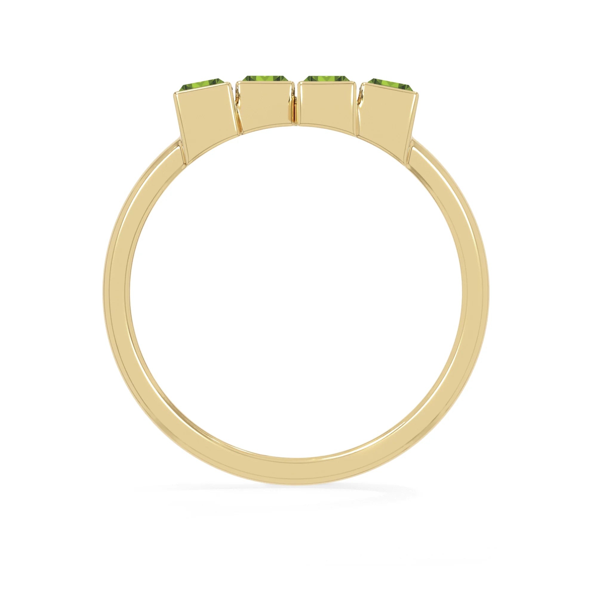 natural peridot ring for women in 18k gold vermeil