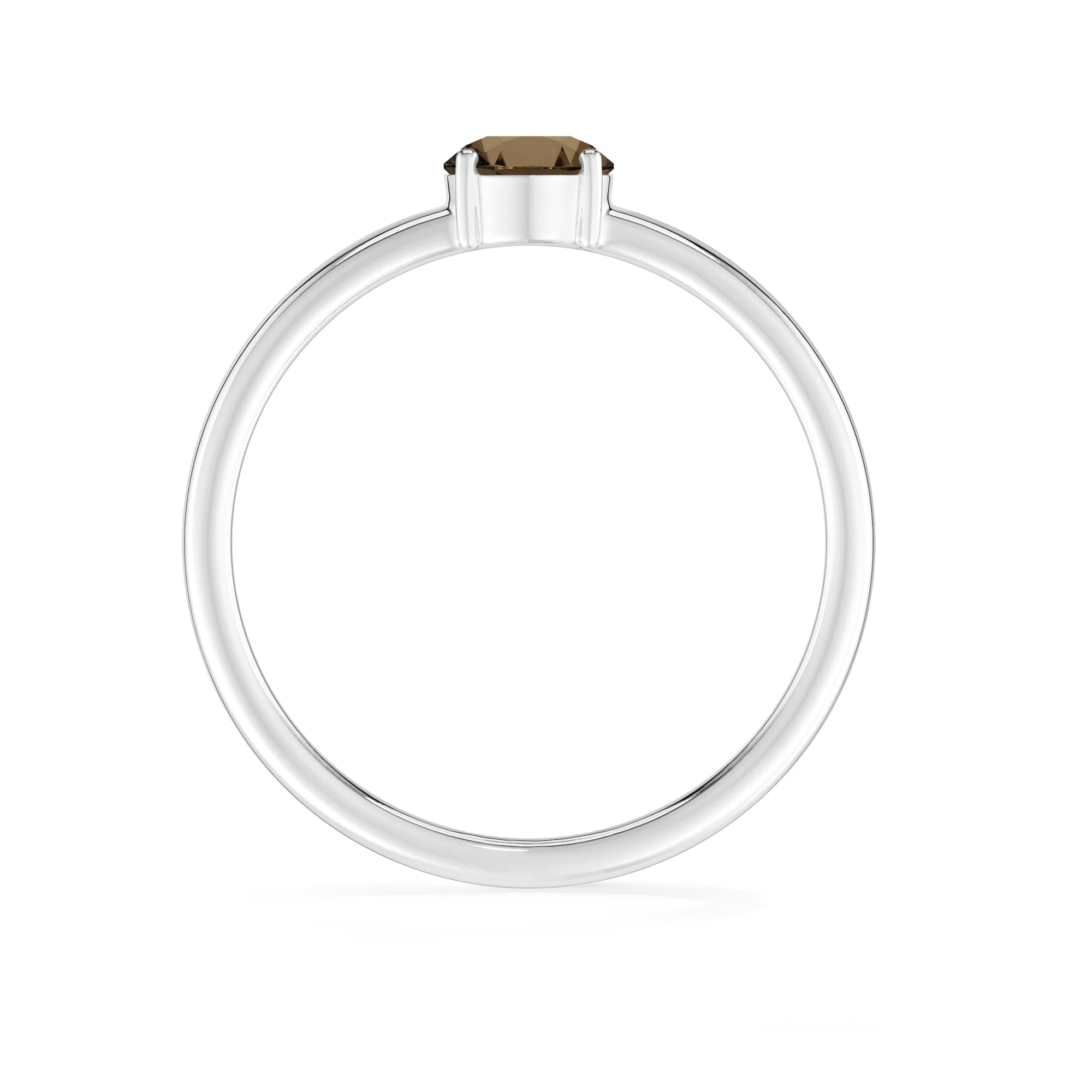 smoky quartz stackable prong-set ring