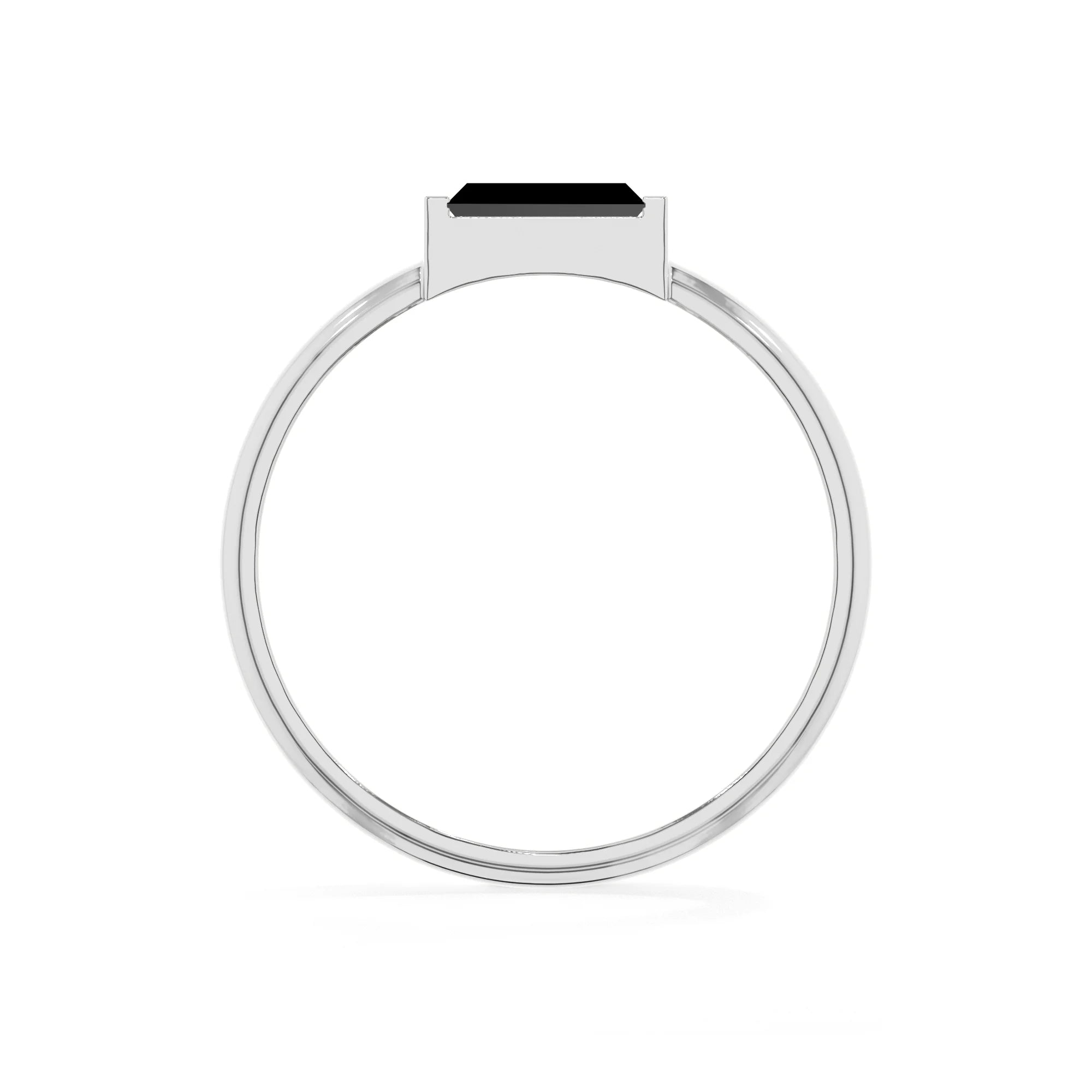 black onyx stackable bezel-set ring