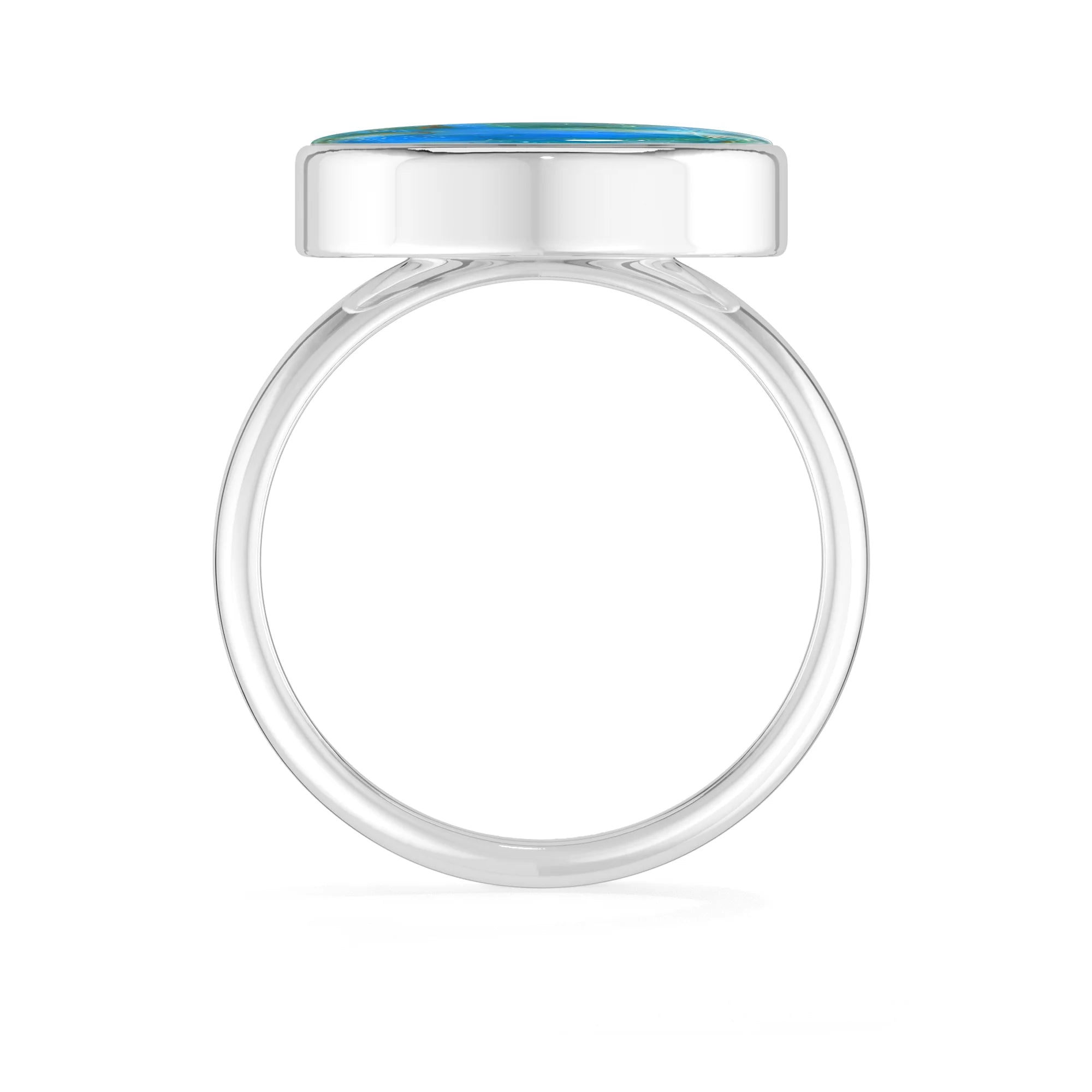 peruvian-opal bezel-set ring