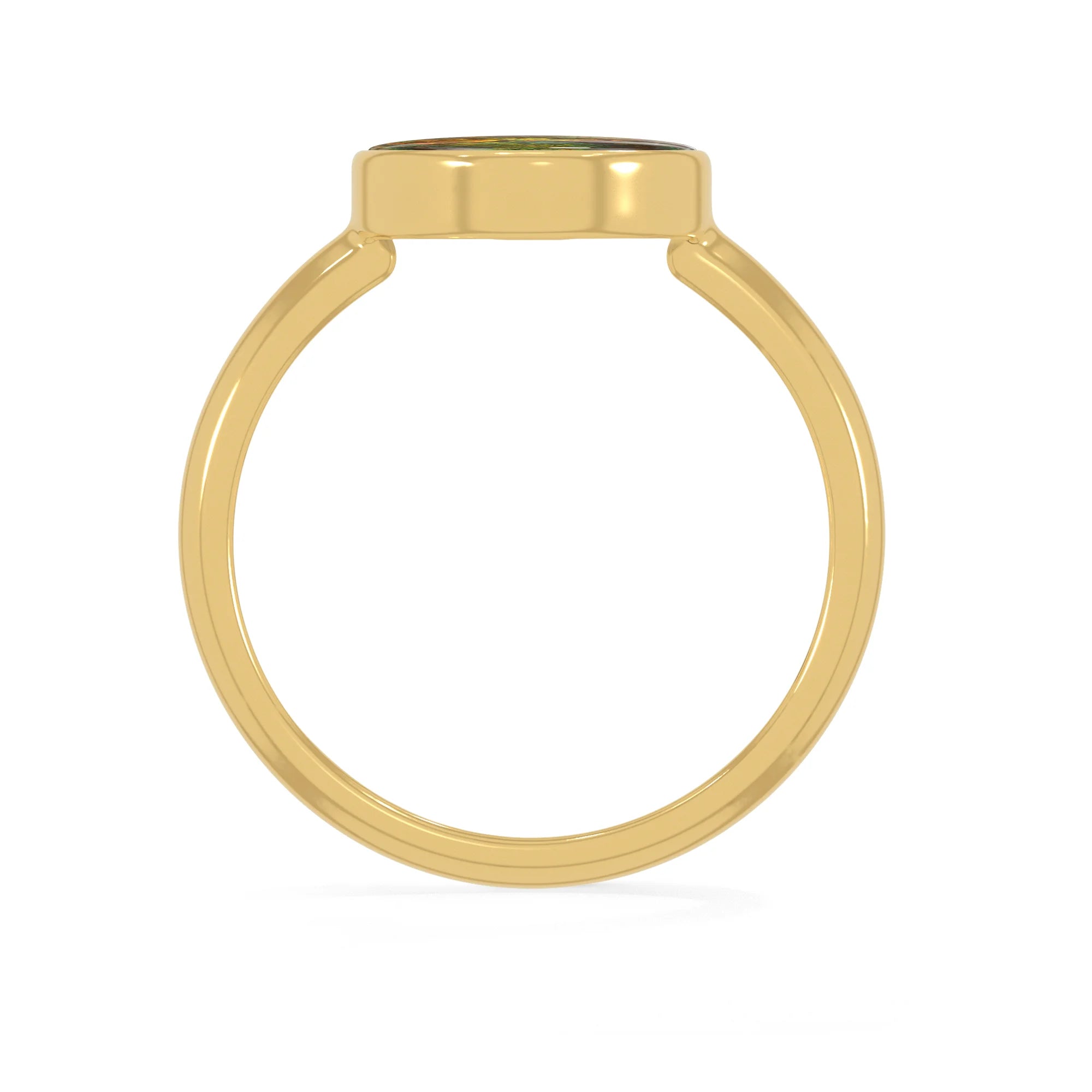 ammolite bezel-set ring