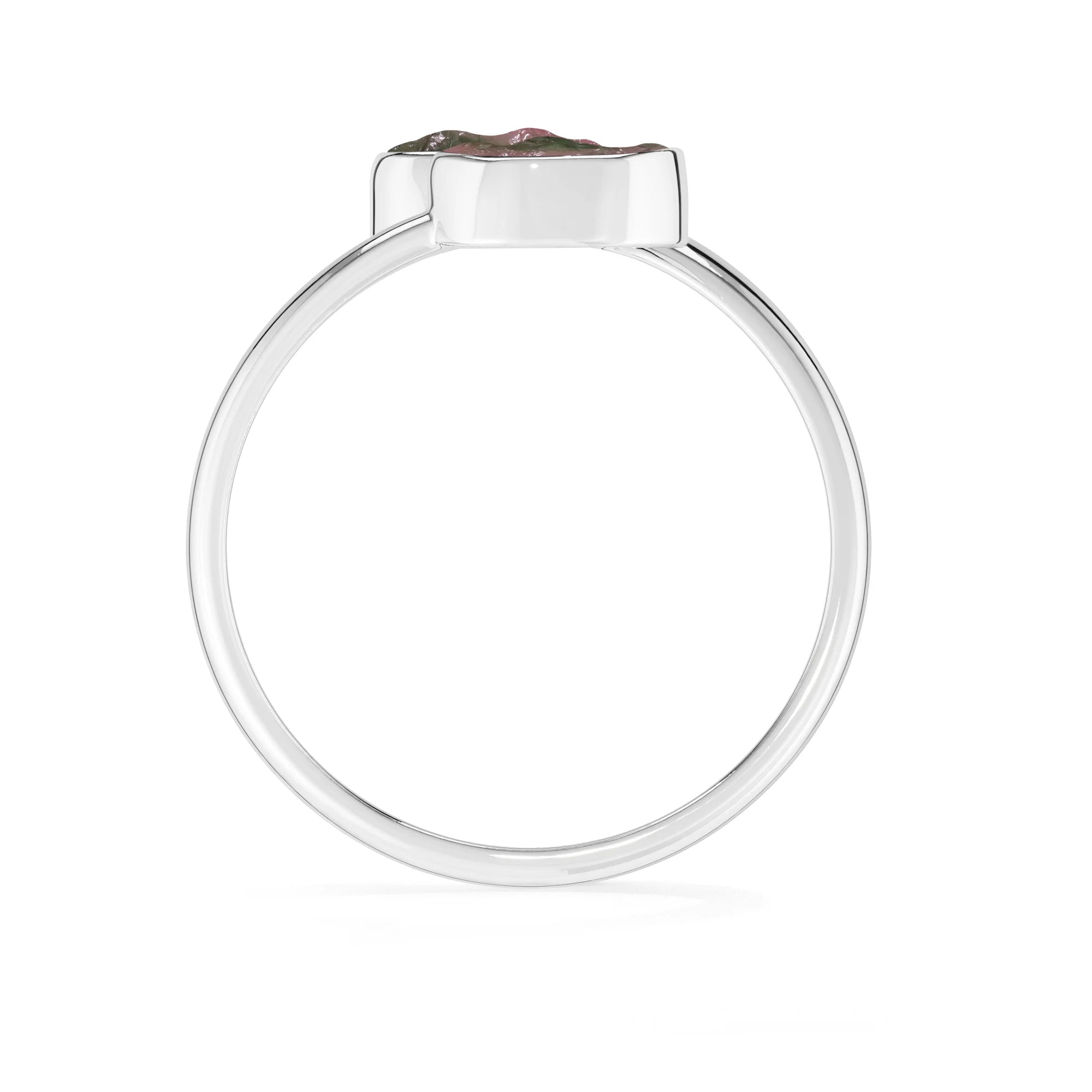 watermelon tourmaline stackable bezel-set ring