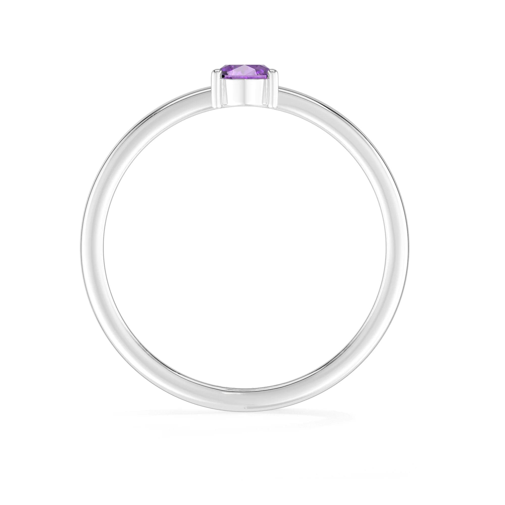 amethyst stackable prong-set ring