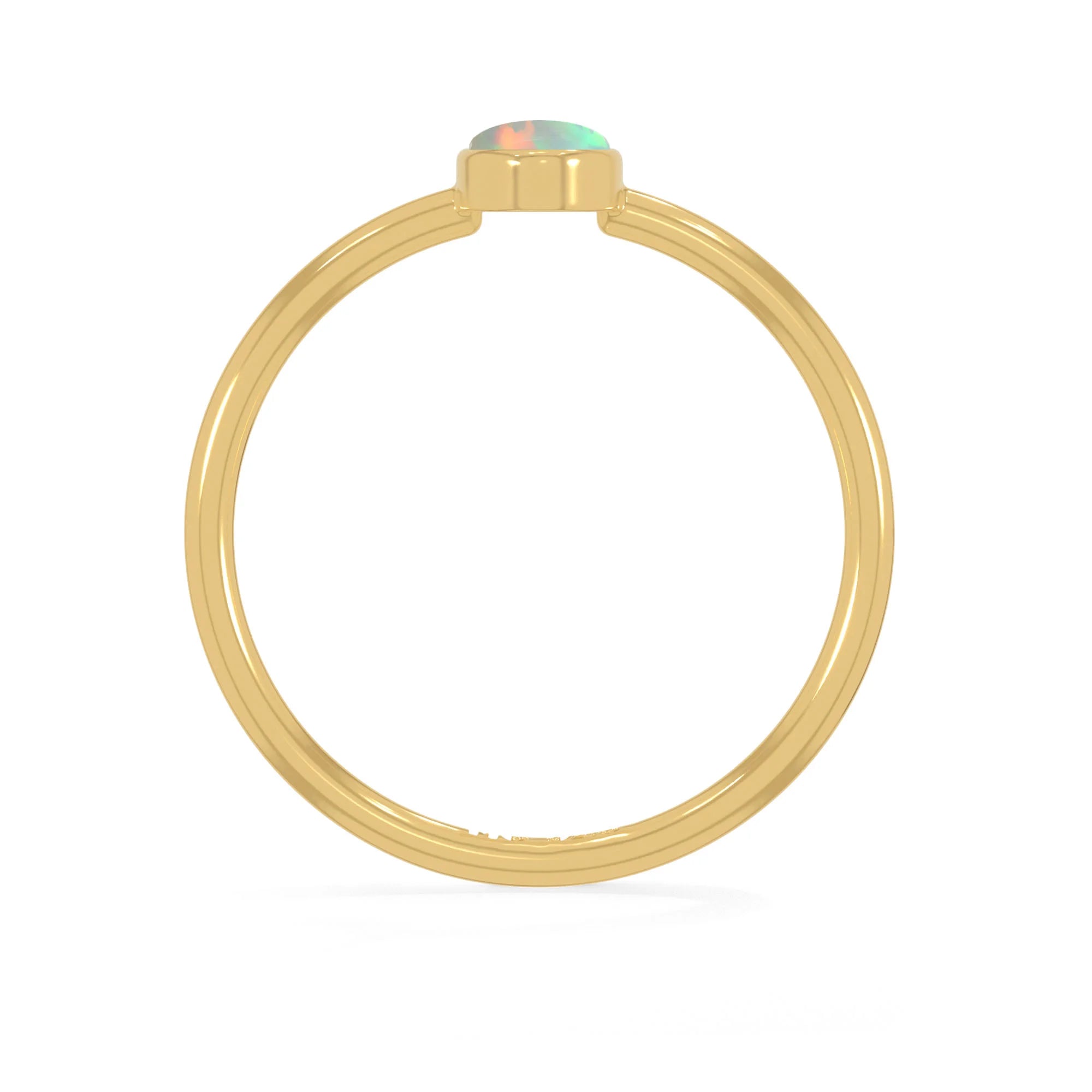 ethiopian opal bezel-set ring