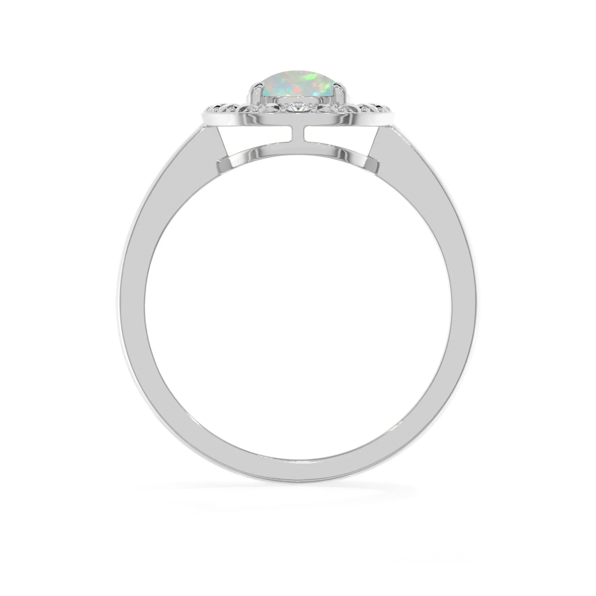 ethiopian-opal stackable prong-set ring