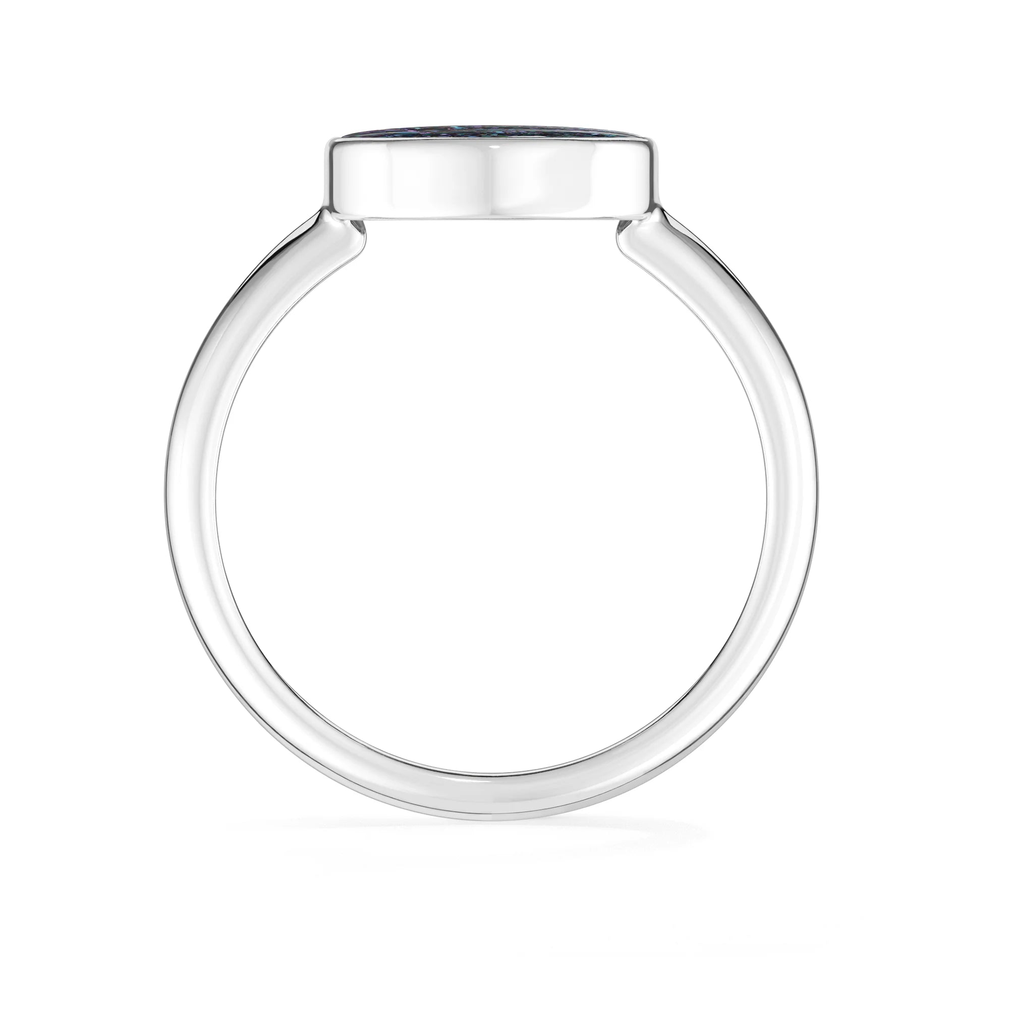 multi titanium druzy bezel-set ring