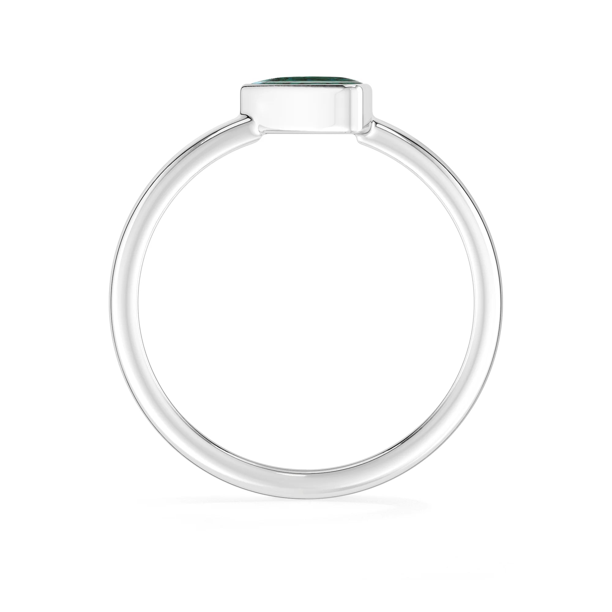chrysocolla bezel-set ring