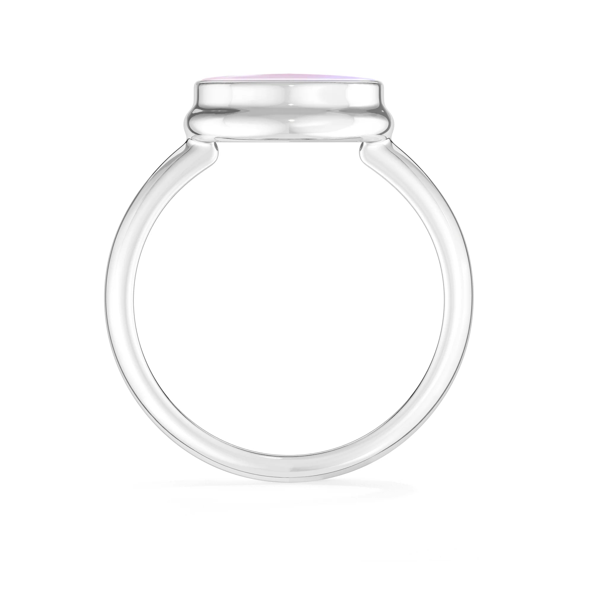 pink-moonstone bezel-set ring
