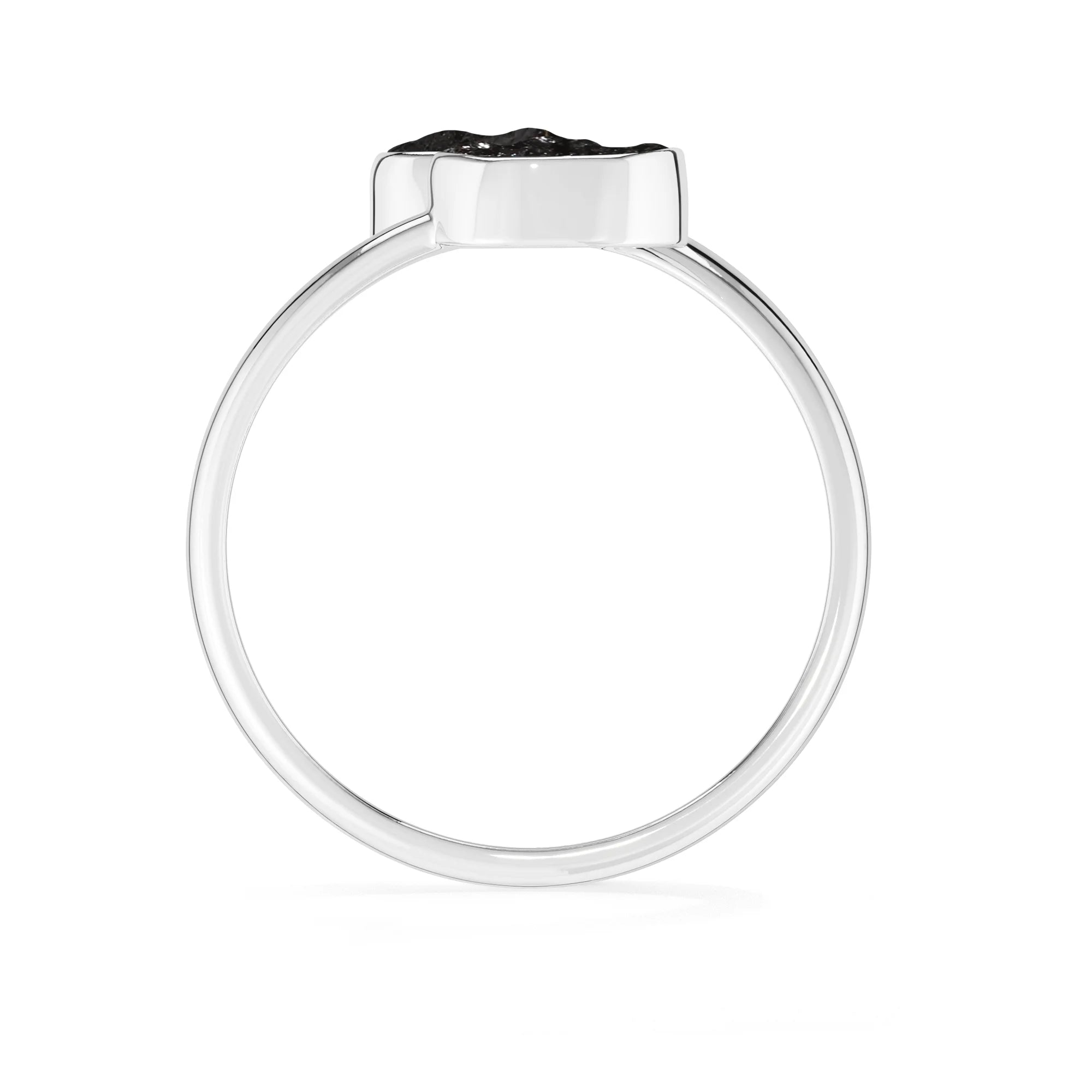 black tourmaline stackable bezel-set ring