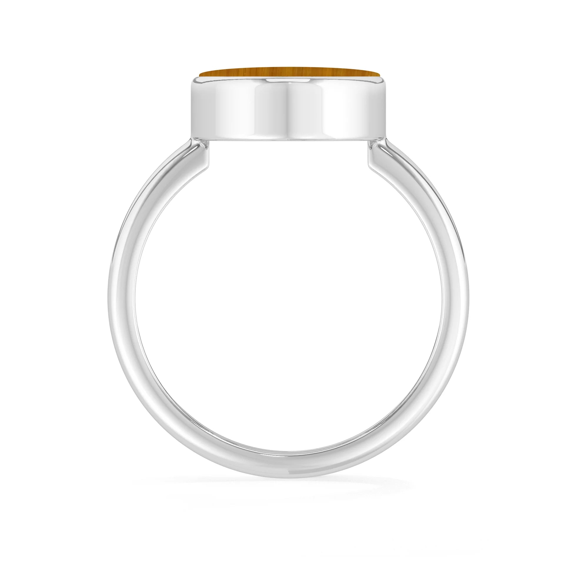 tiger-eye bezel-set ring
