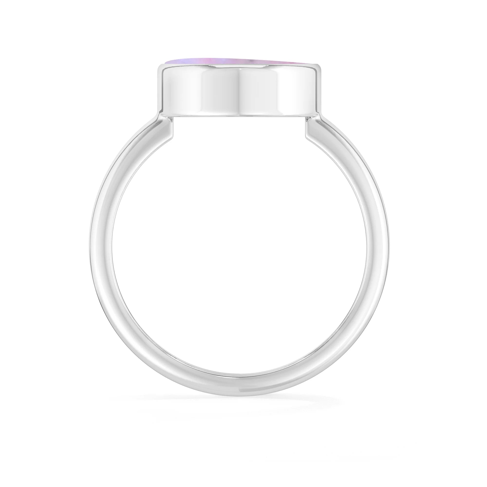 pink-moonstone bezel-set ring