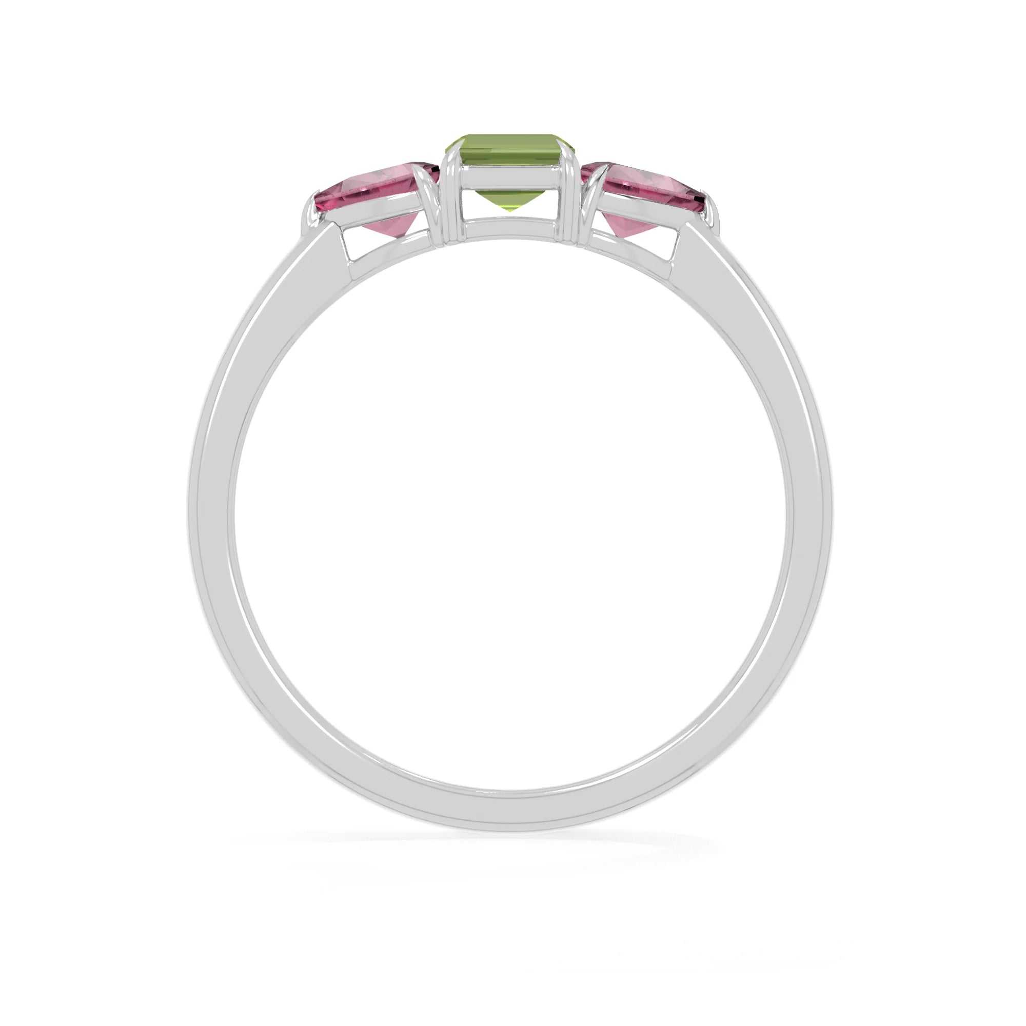 natural peridot ring for women in sterling silver