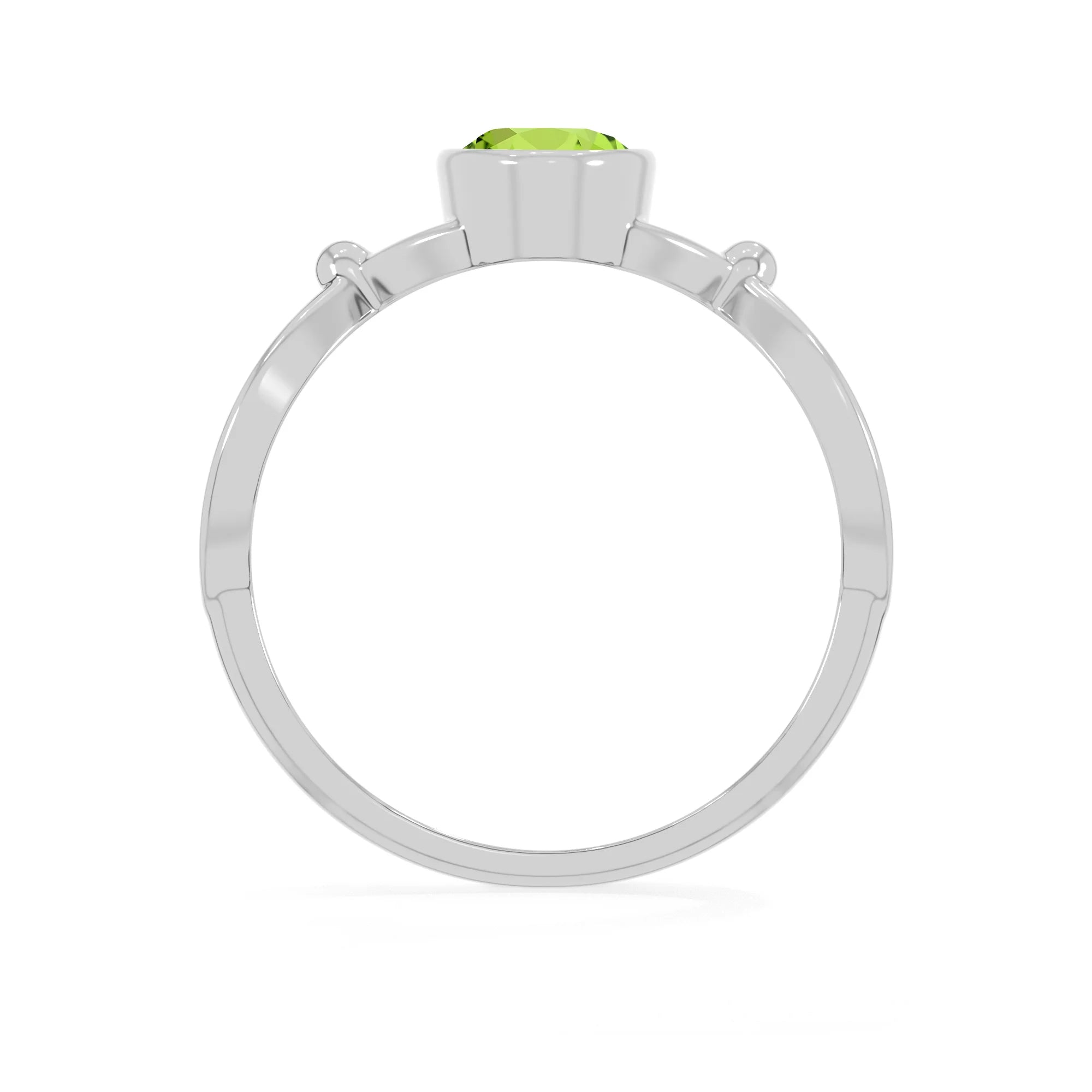 peridot stackable bezel-set ring