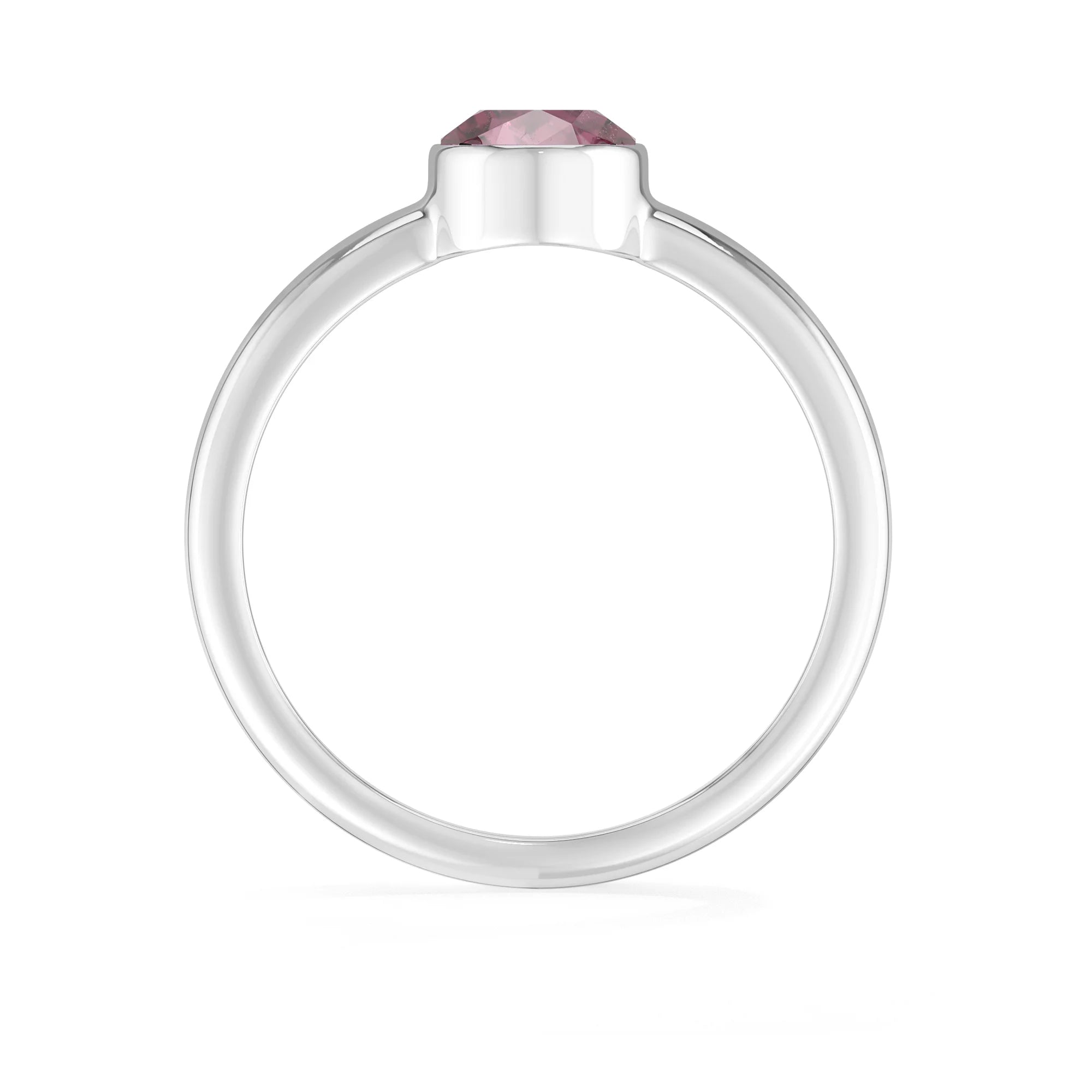 pink tourmaline bezel-set ring