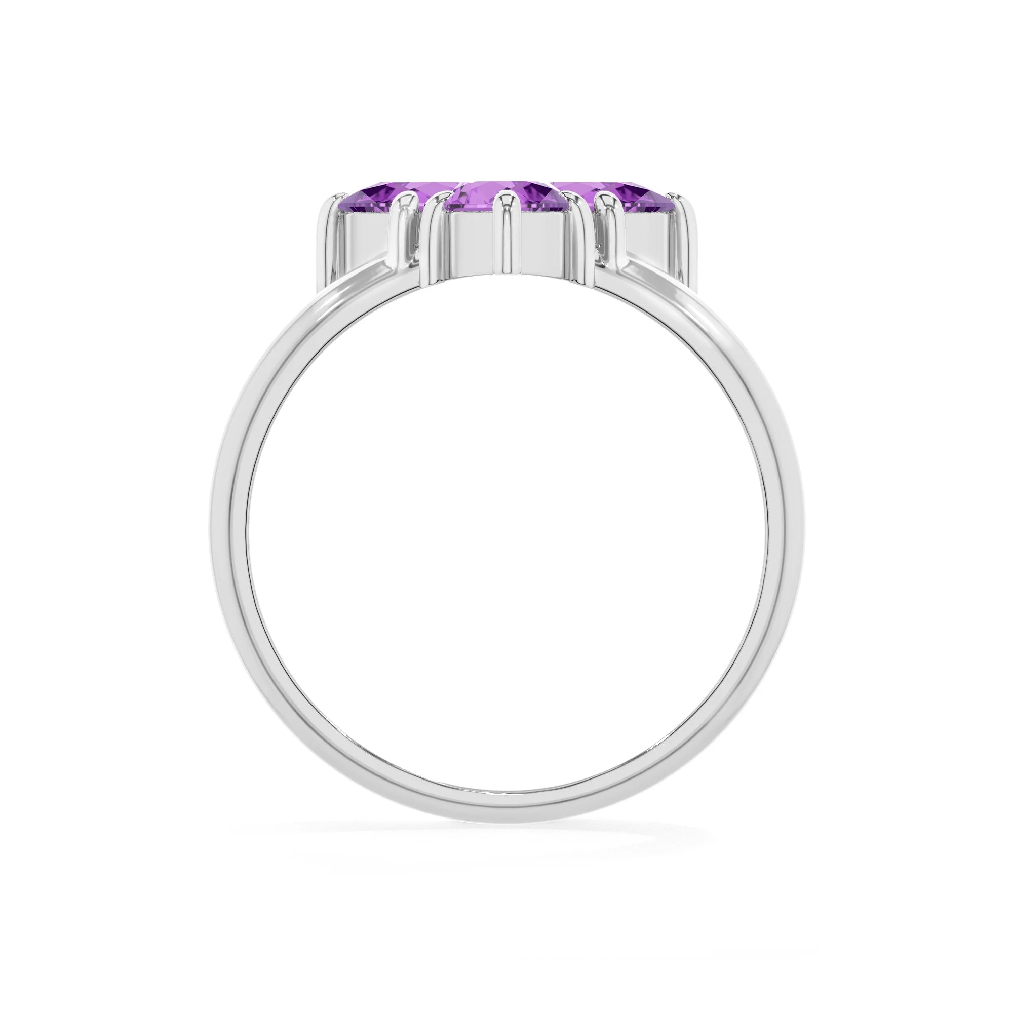 amethyst stackable prong-set ring