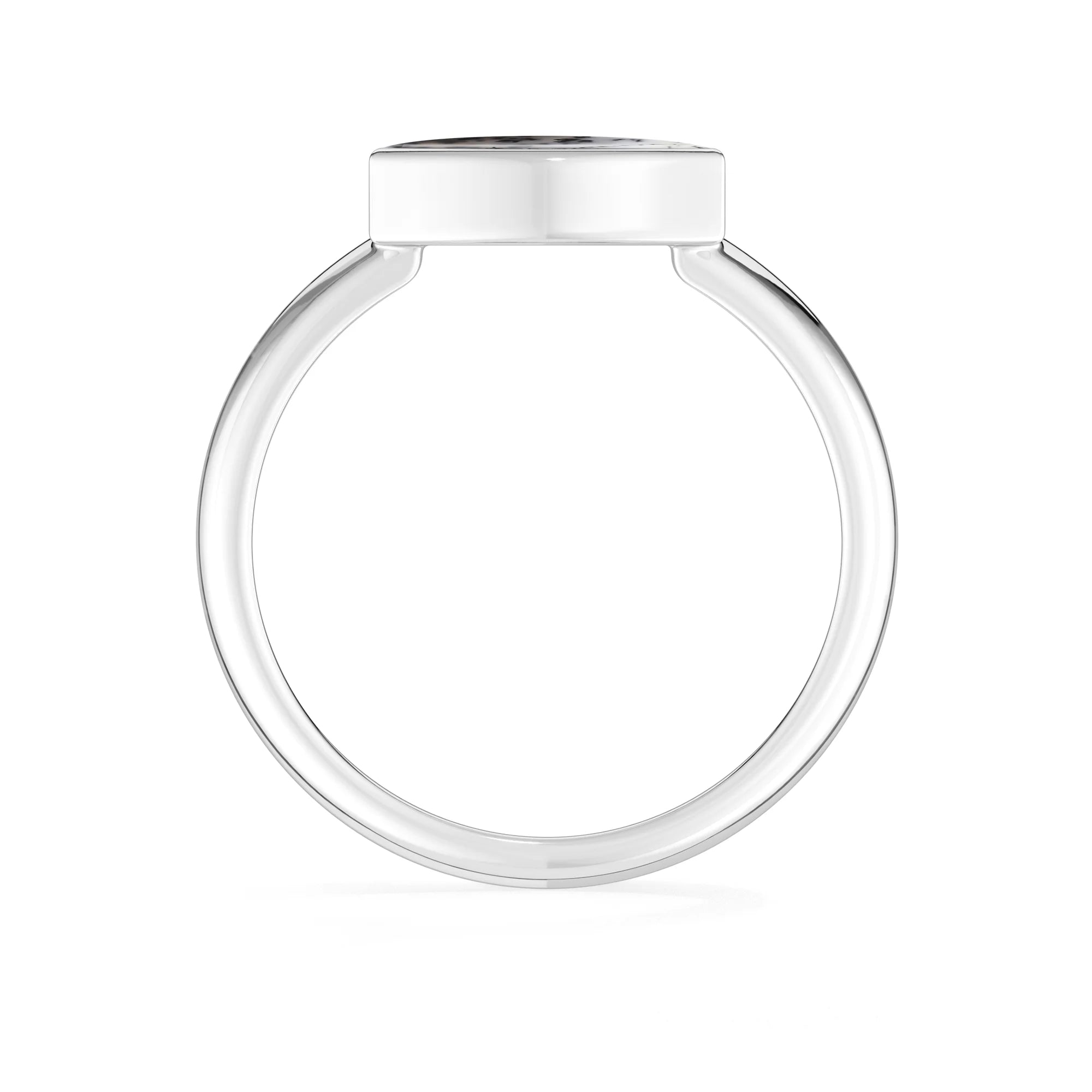 dendritic-opal bezel-set ring