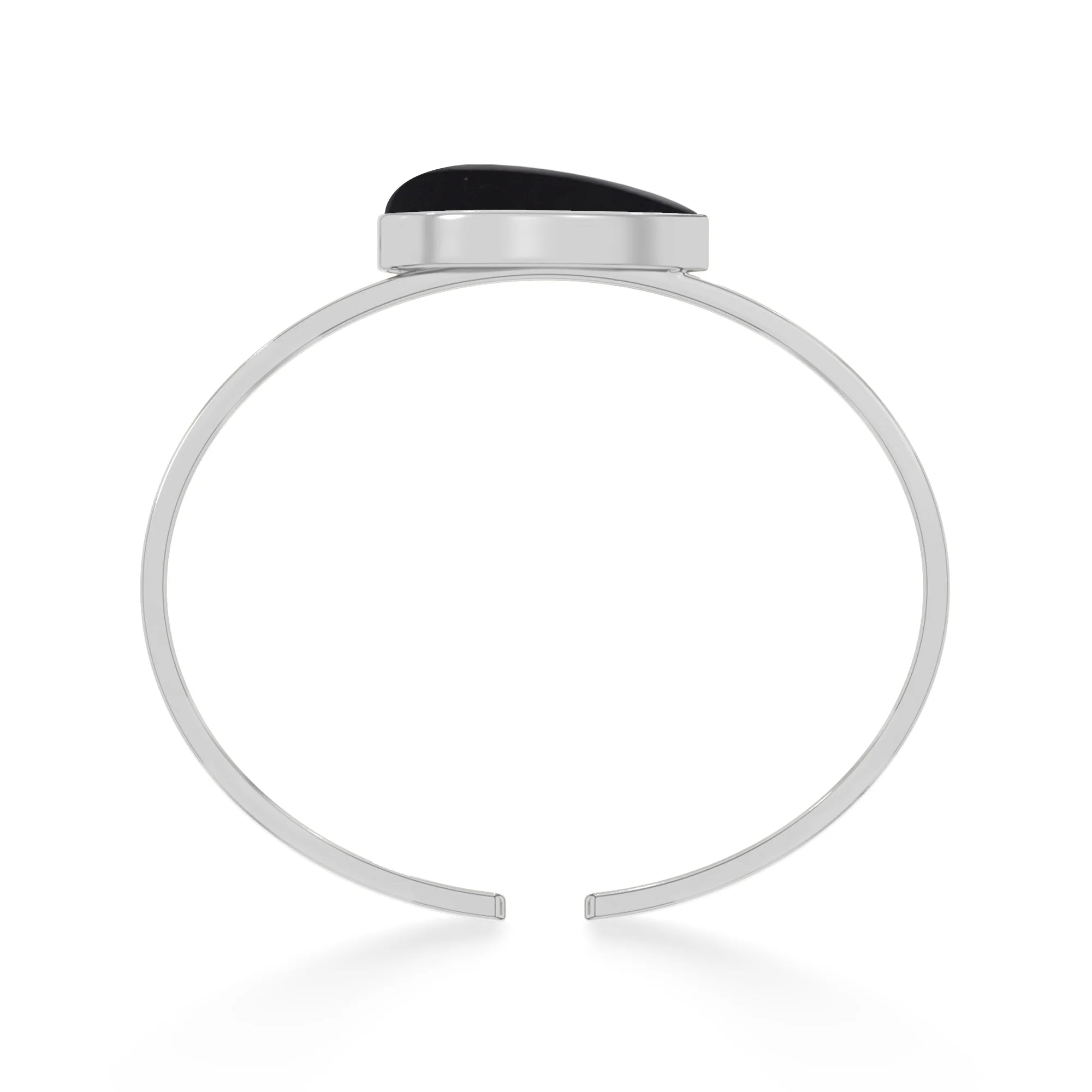 Natural Cab Shungite Pear Twister Bracelets For Women in Sterling Silver
