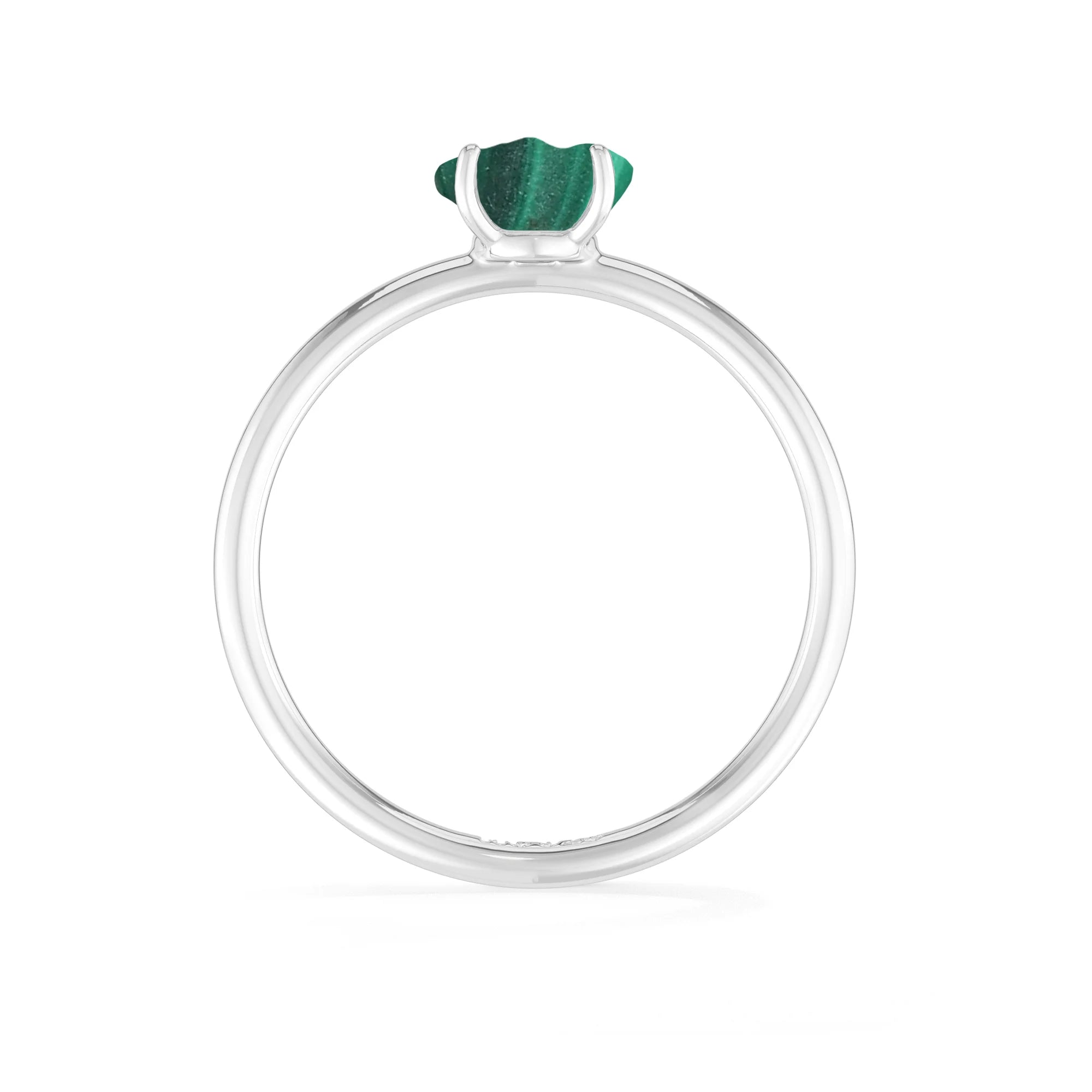 malachite stackable prong-set ring