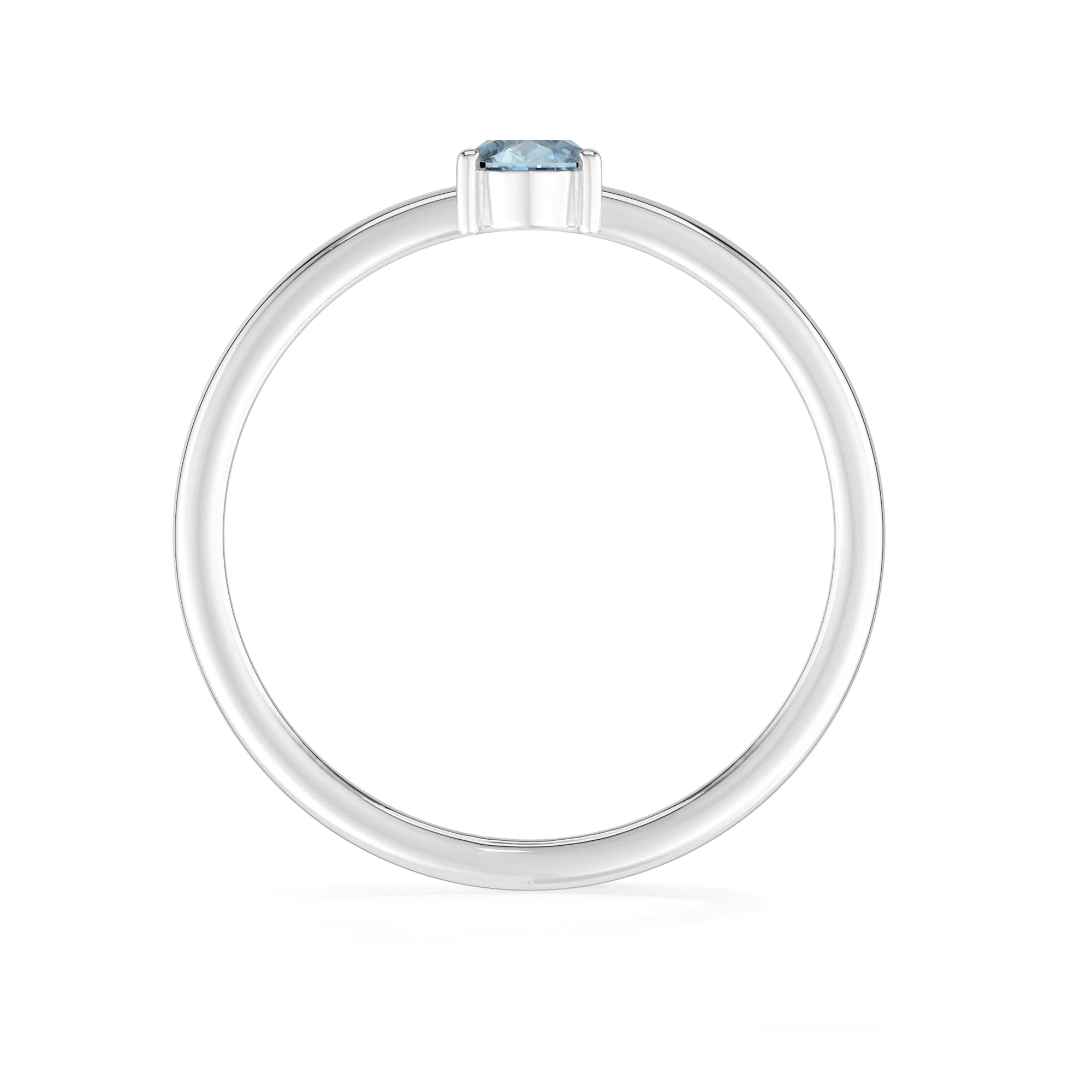 aquamarine stackable prong-set ring