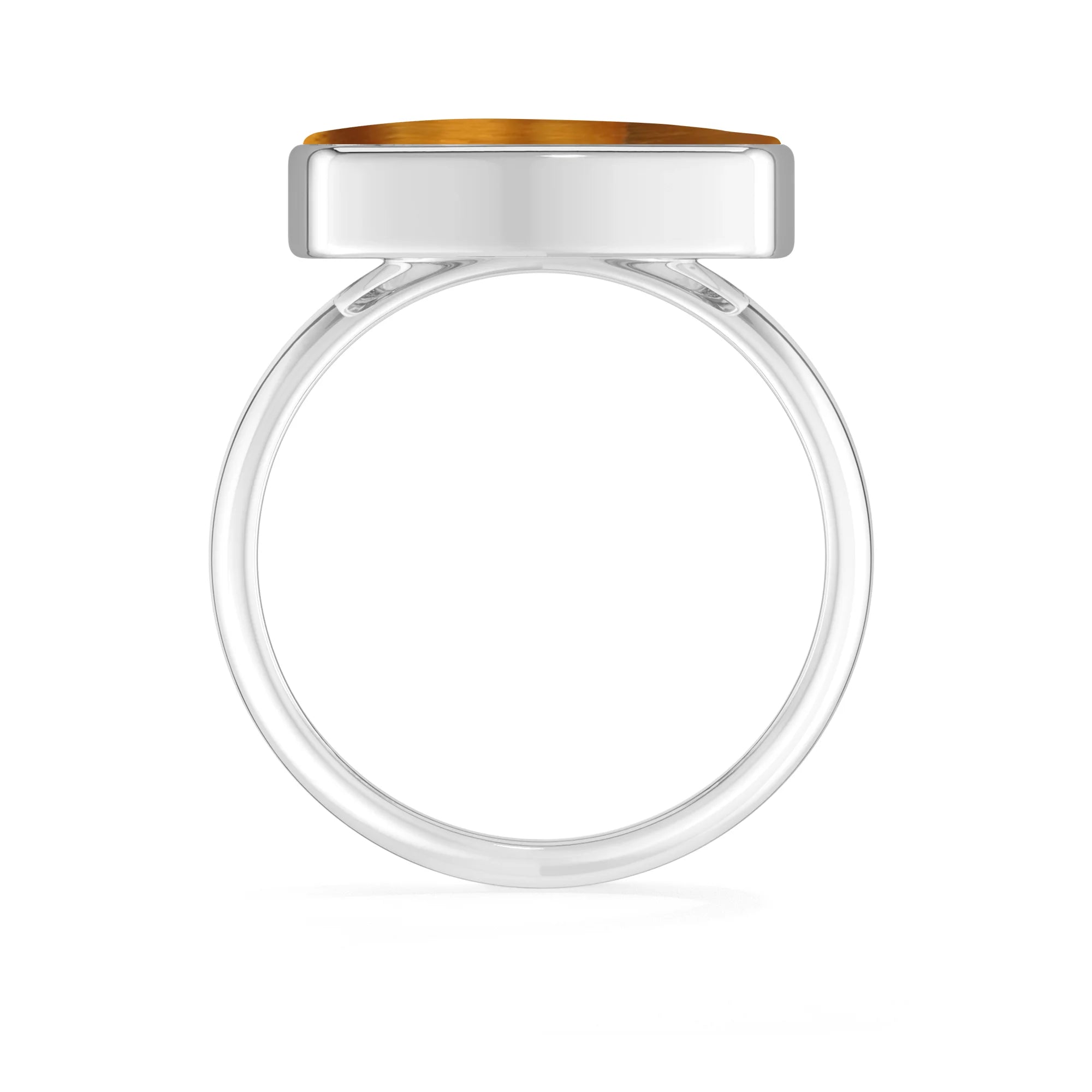 tiger-eye bezel-set ring