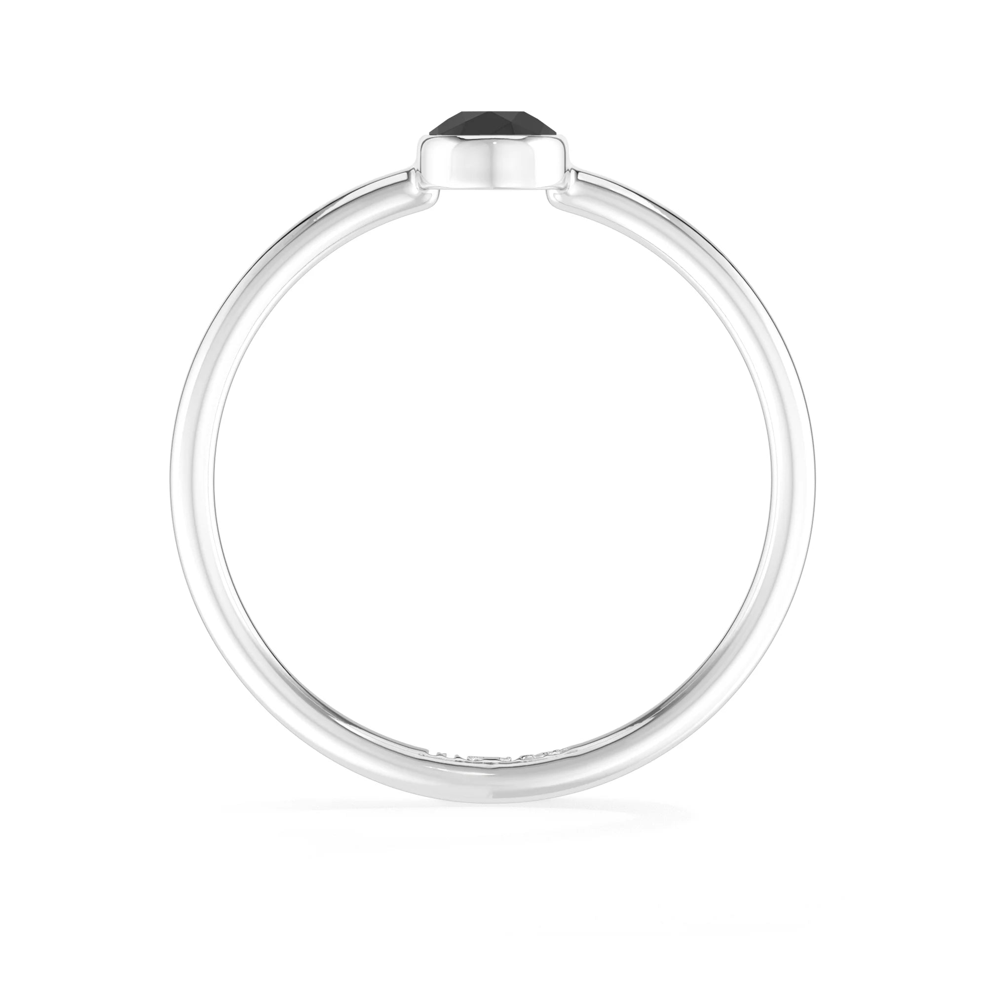 black Tourmaline stackable bezel-set ring