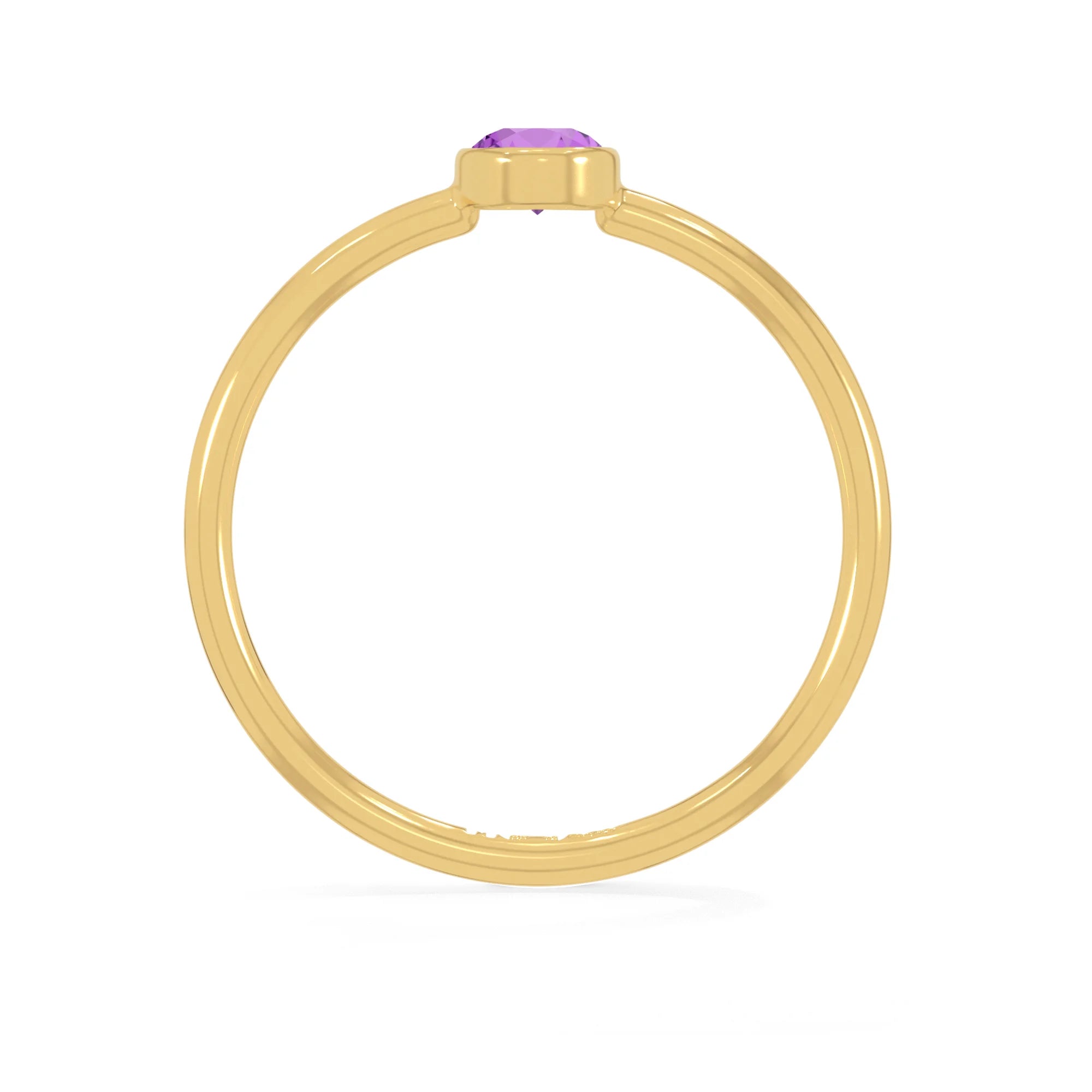 amethyst stackable bezel-set ring