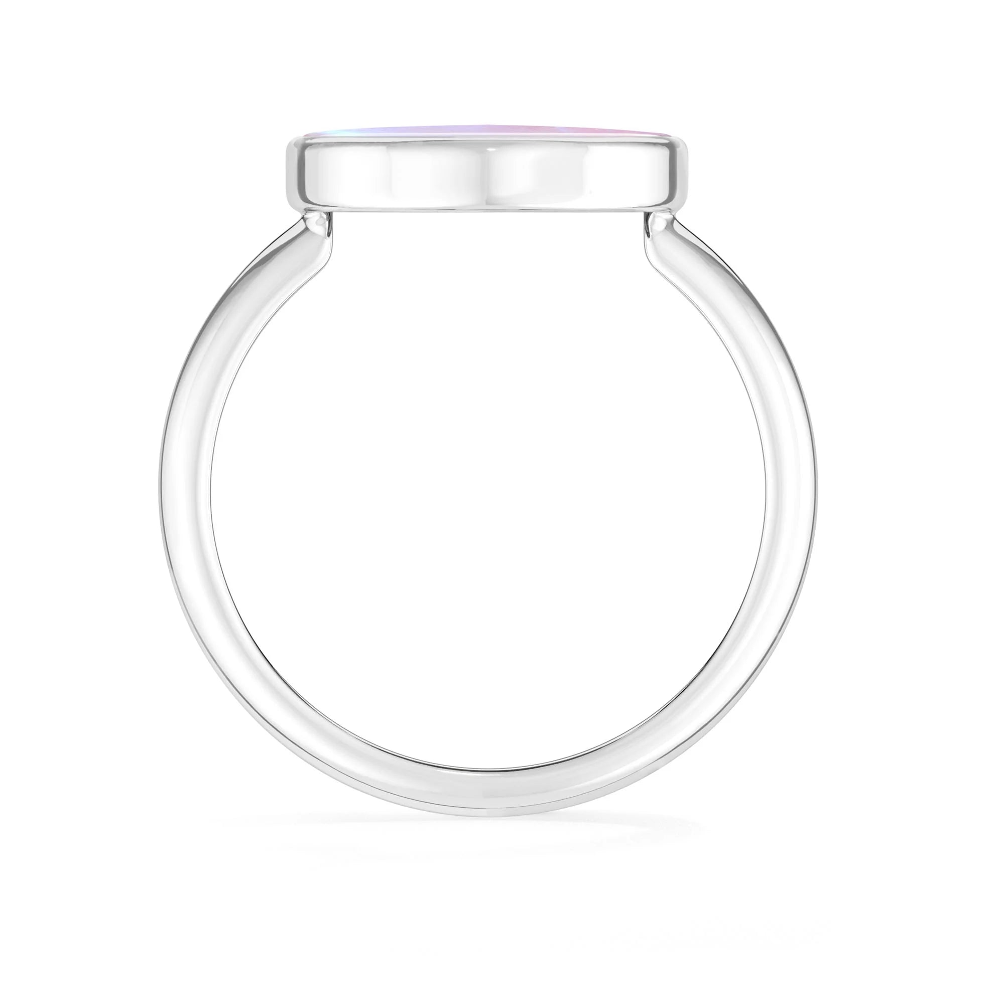 pink-moonstone bezel-set ring