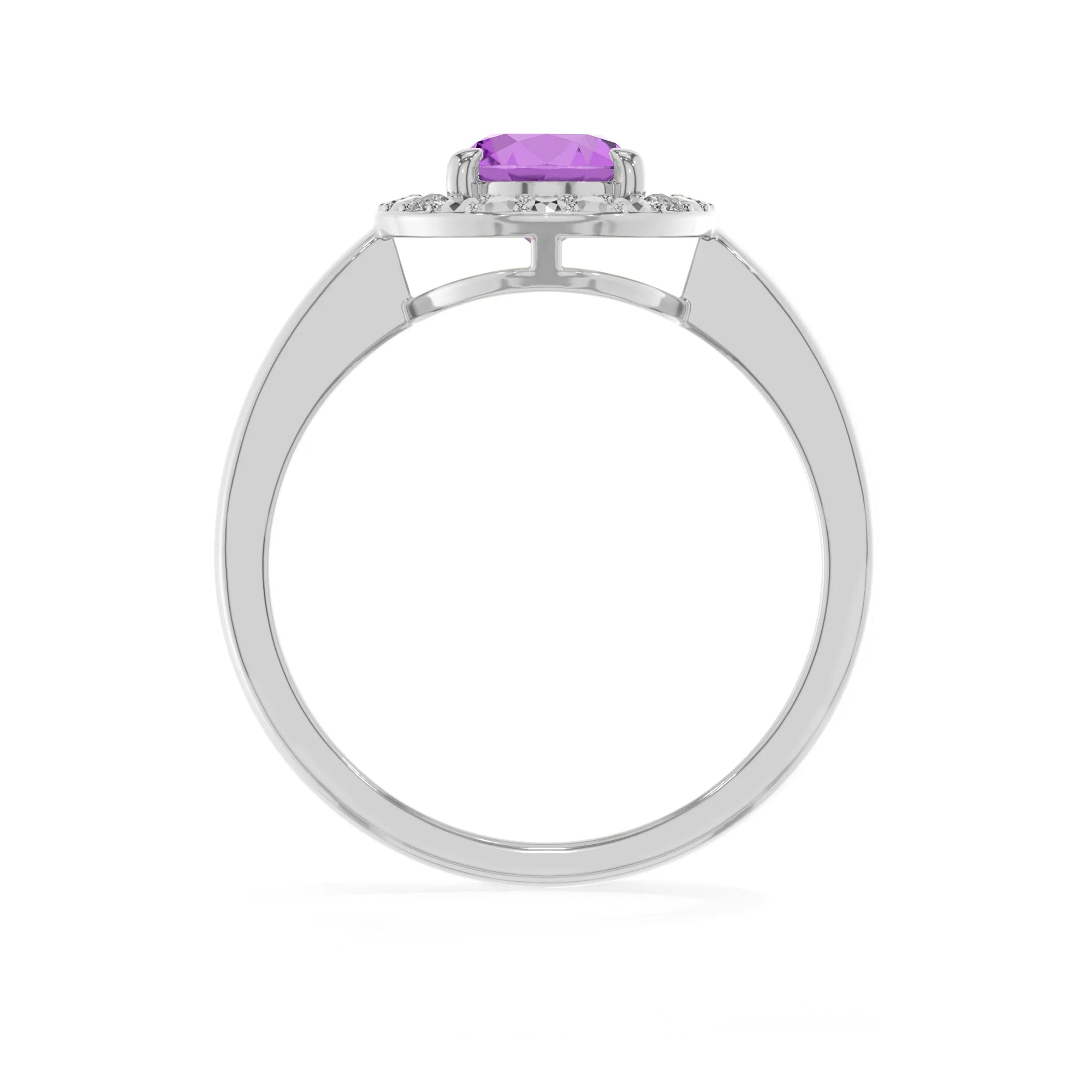 amethyst stackable prong-set ring