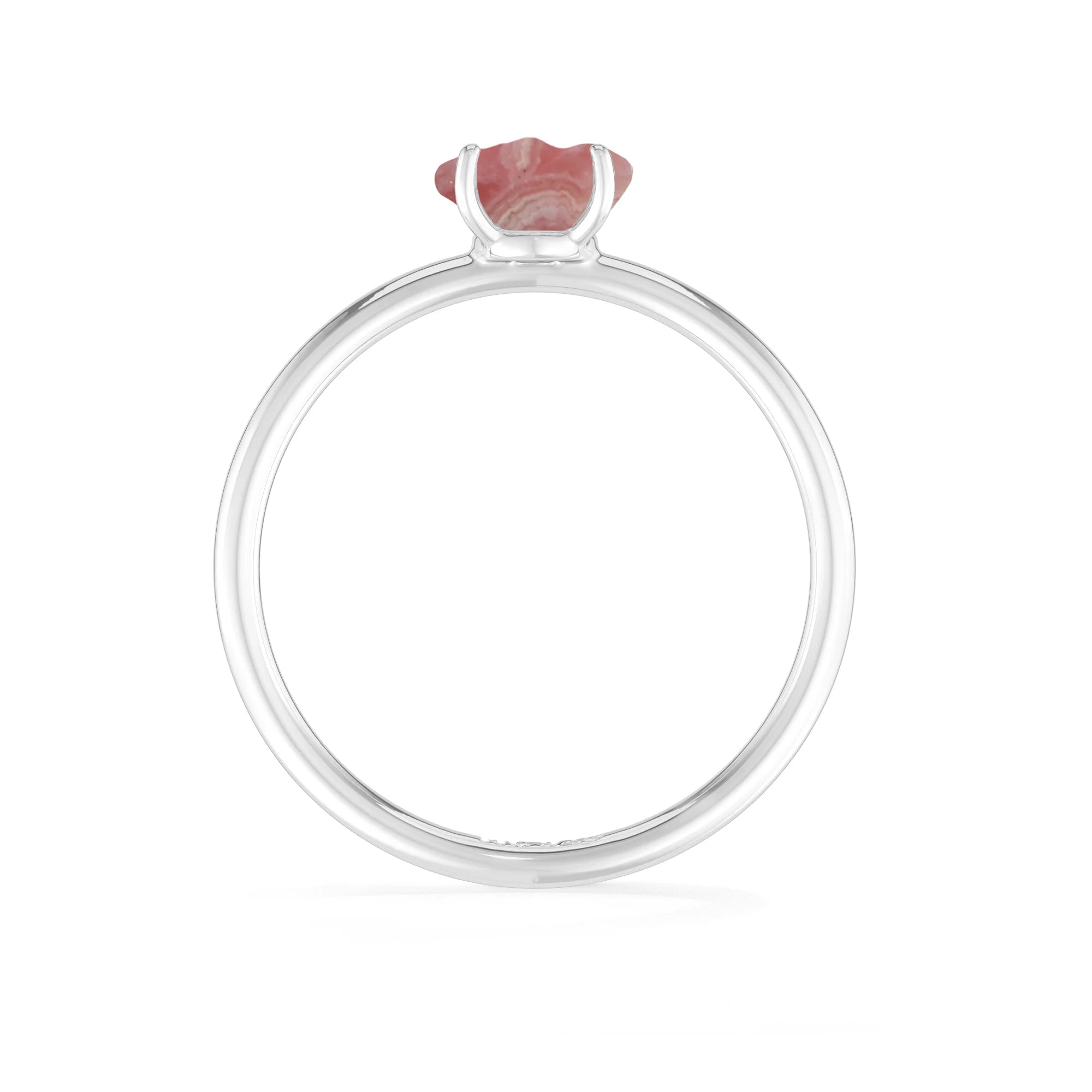 rhodochrosite stackable prong-set ring