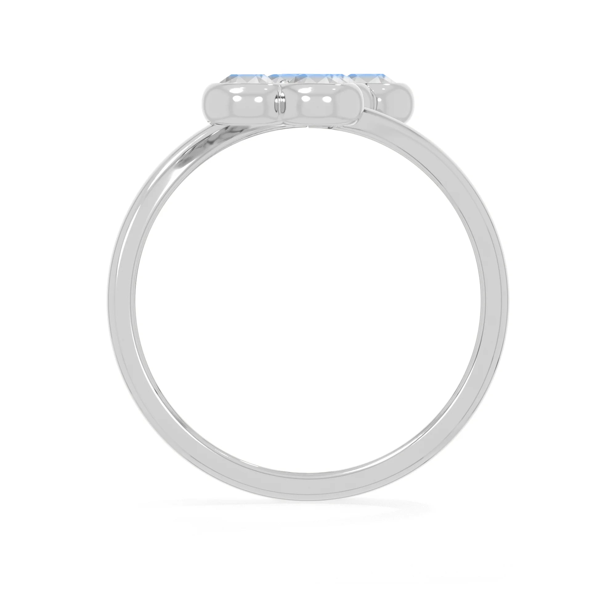 rainbow-moonstone stackable bezel-set ring