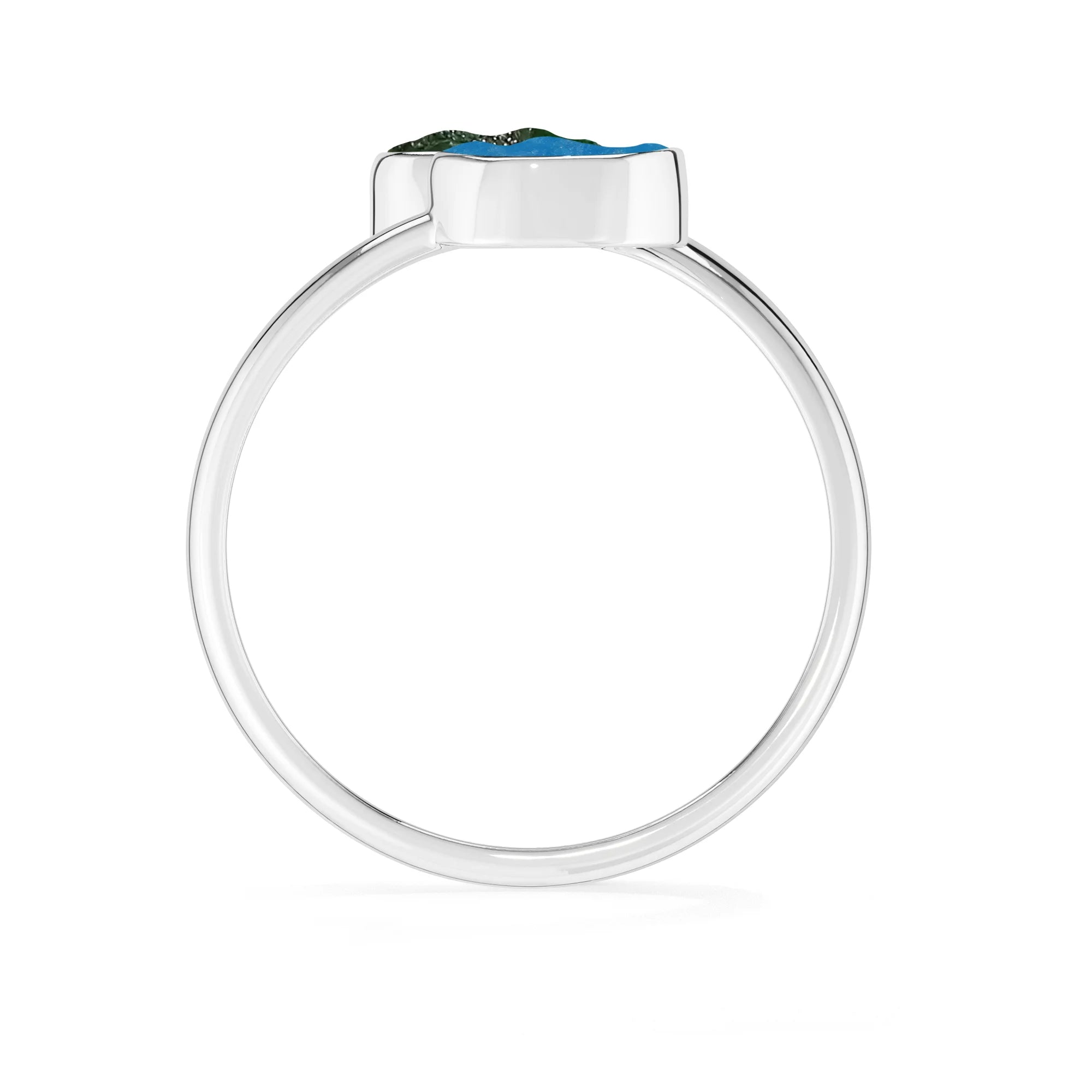 emerald-neon apatite bezel-set ring