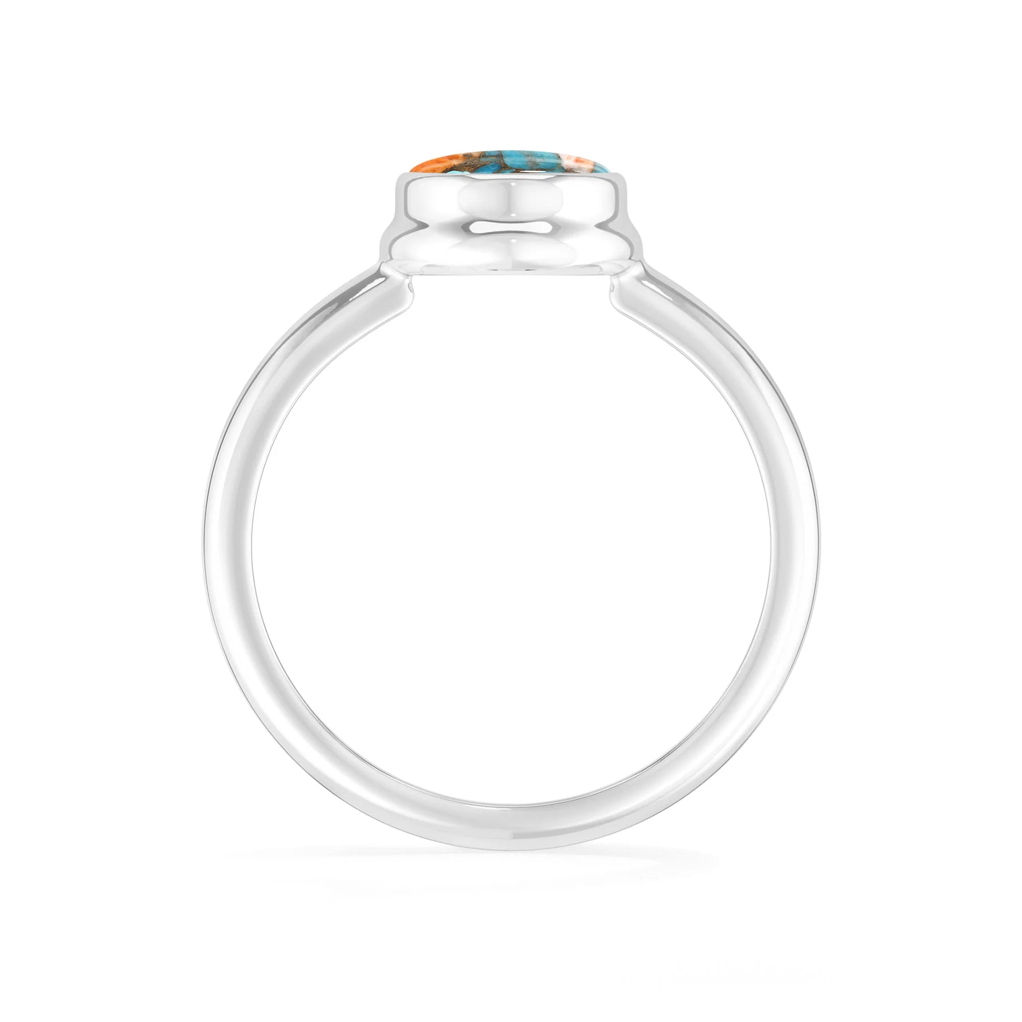 spiny-oyster-turquoise bezel-set ring
