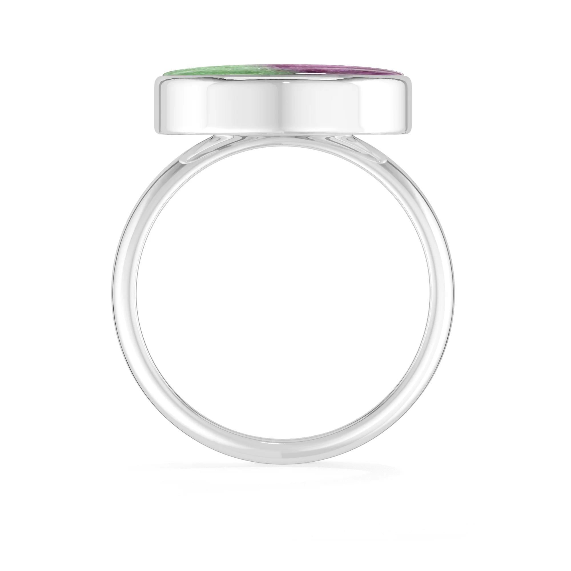 ruby-zoisite bezel-set ring