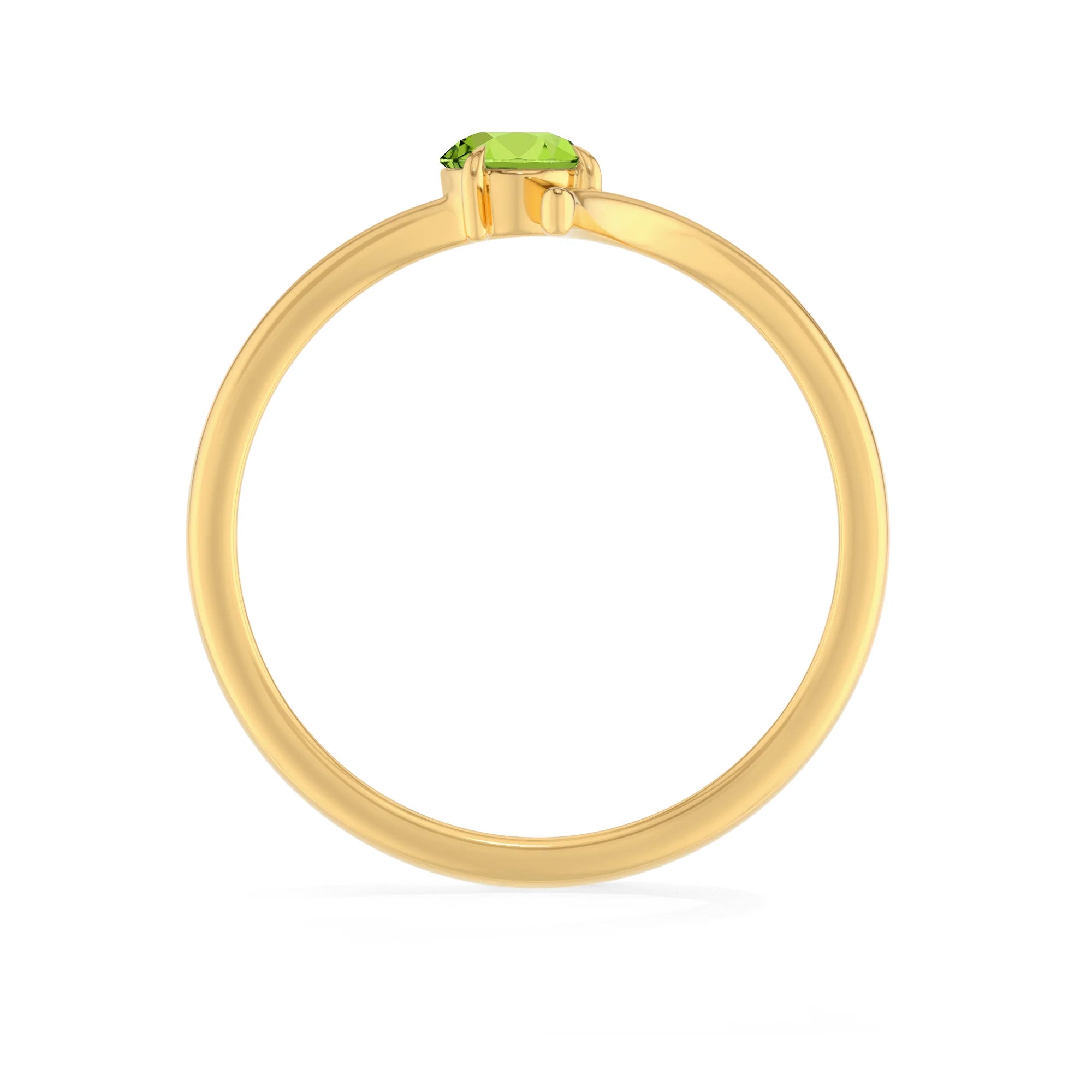 natural peridot ring for women in 18k gold vermeil
