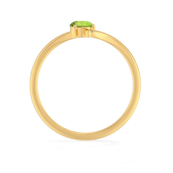 natural peridot ring for women in 18k gold vermeil